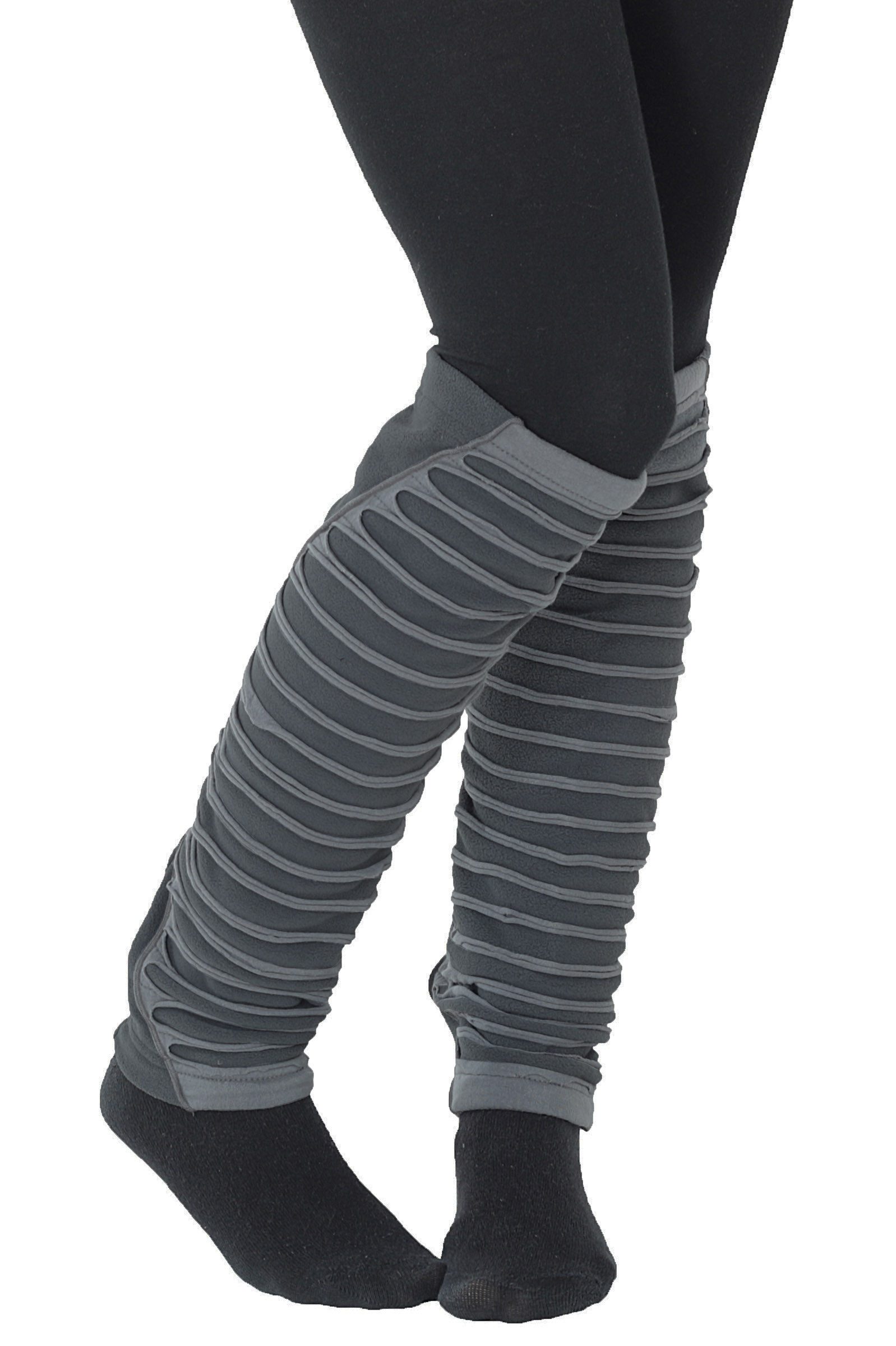 PUREWONDER Beinstulpen Stulpen aus Fleece und Jersey, Damen Beinstulpen LW2 Grau (1 Paar) Einheitsgröße