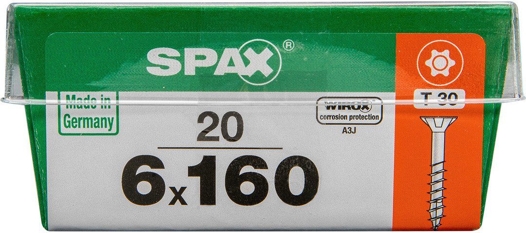TX 160 20 mm SPAX Universalschrauben - 30 x 6.0 Holzbauschraube Spax