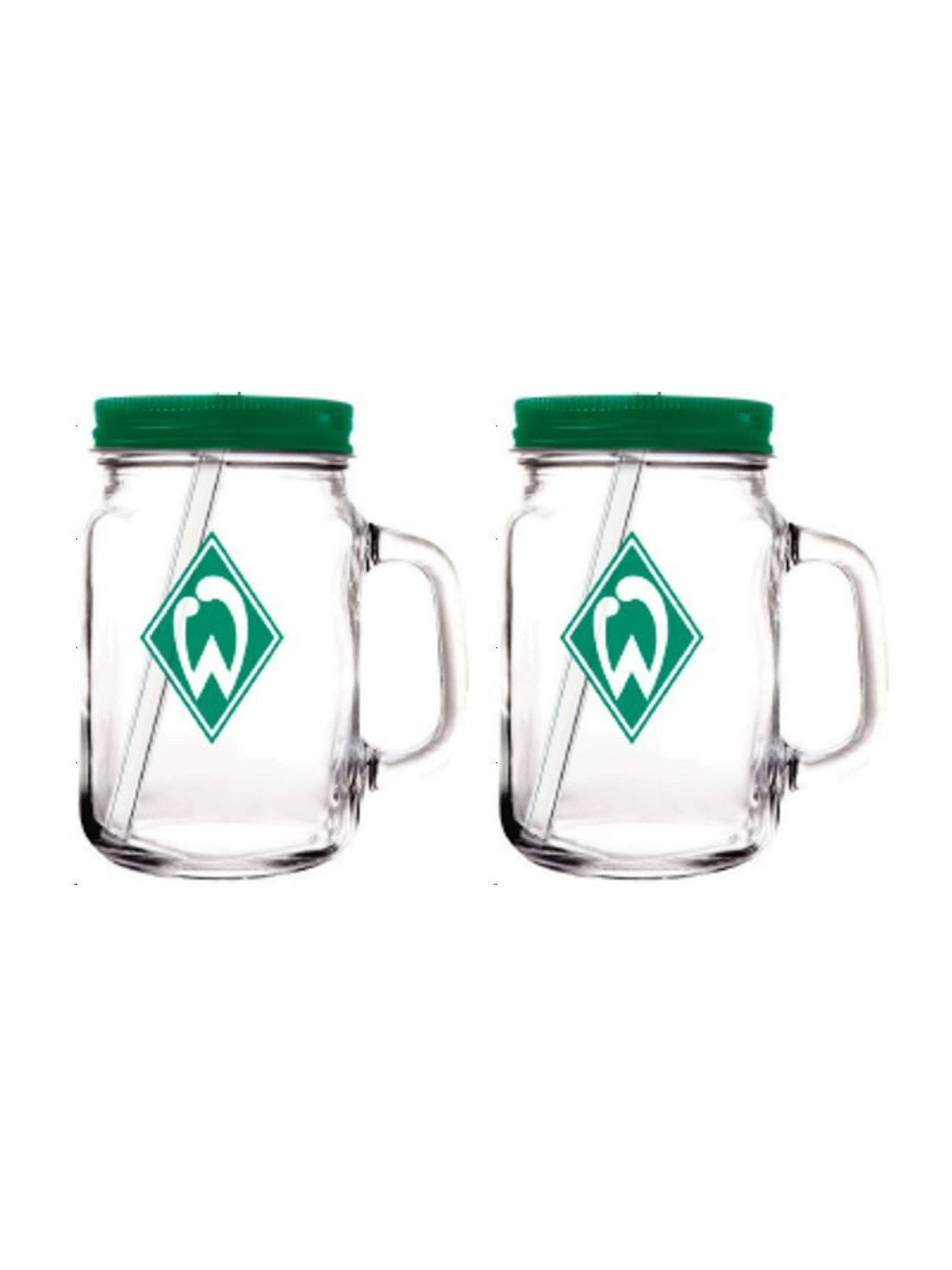 Werder Bremen Glas SV Werder Bremen Trinklas 2er-Set, Glas, Kunststoff, Metall