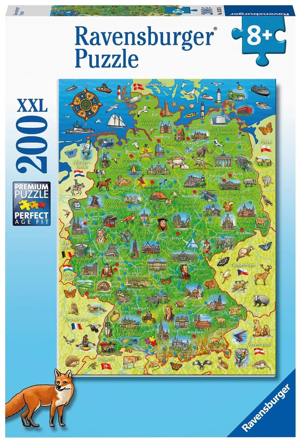 Ravensburger Puzzle Ravensburger Kinderpuzzle - Bunte Deutschlandkarte - 20 günstig online kaufen
