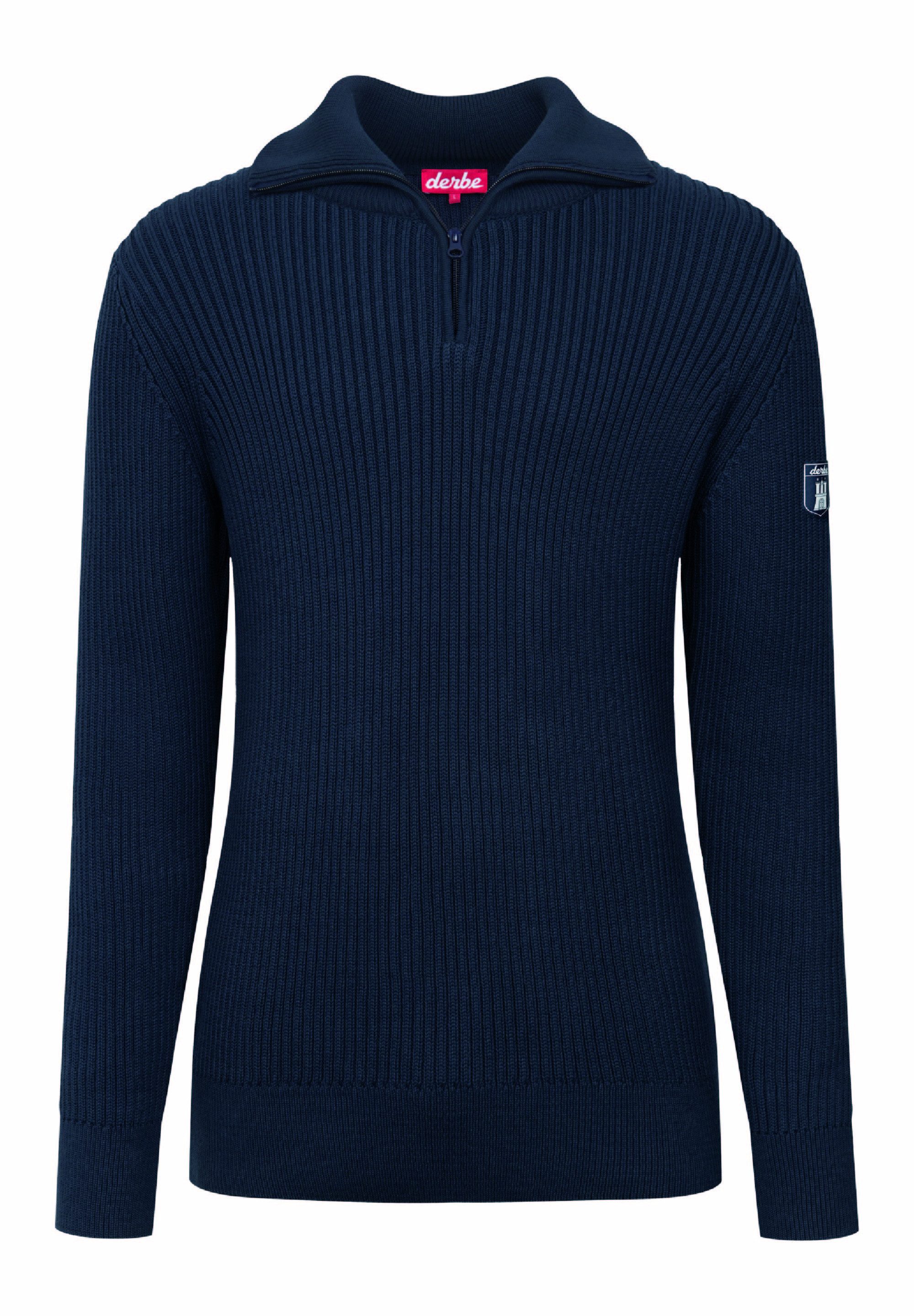 Derbe Strickpullover Matrosenplünn Maritim, Reißverschluss