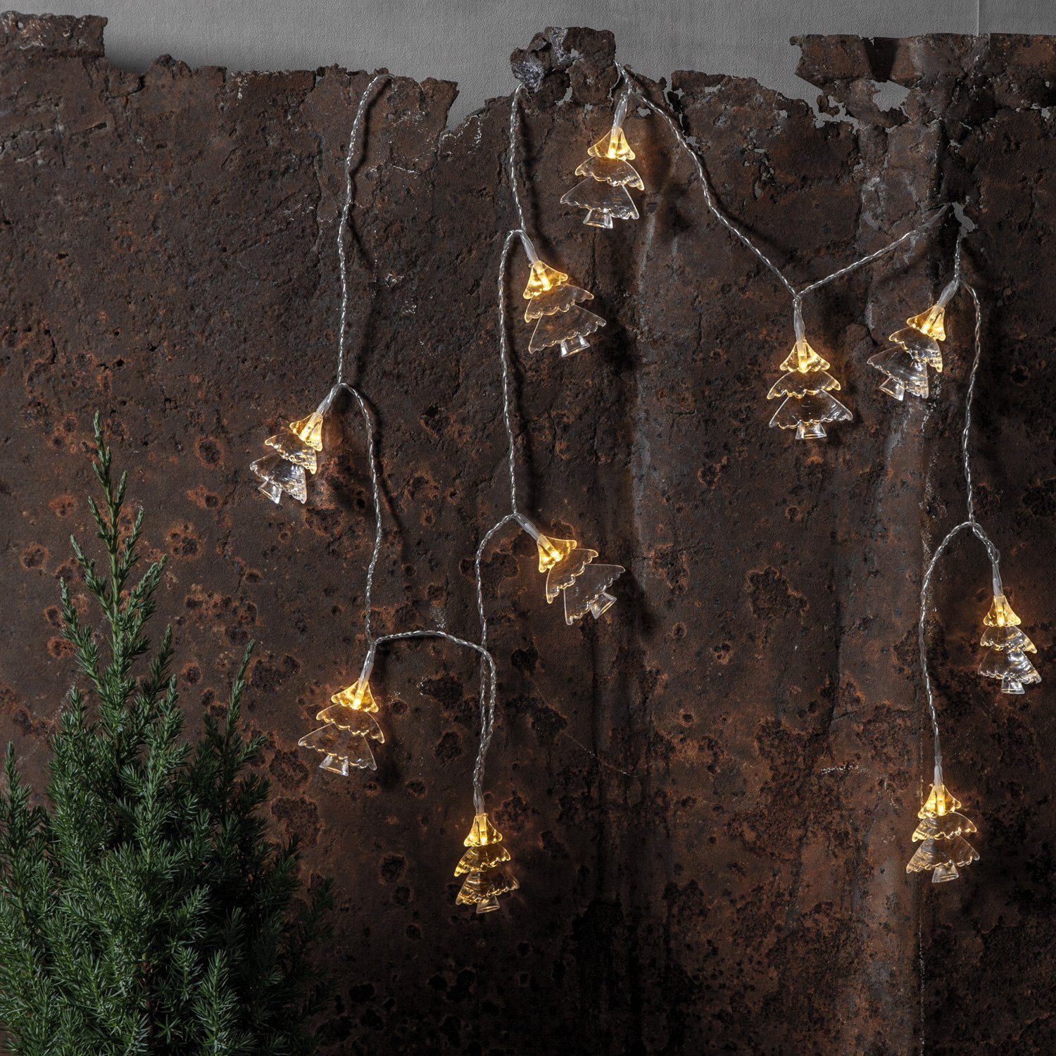 MARELIDA LED-Lichterkette Weihnachtsbäume Tannen Dekolichterkette 1,35m 10-flammig 10LED Weihnachten
