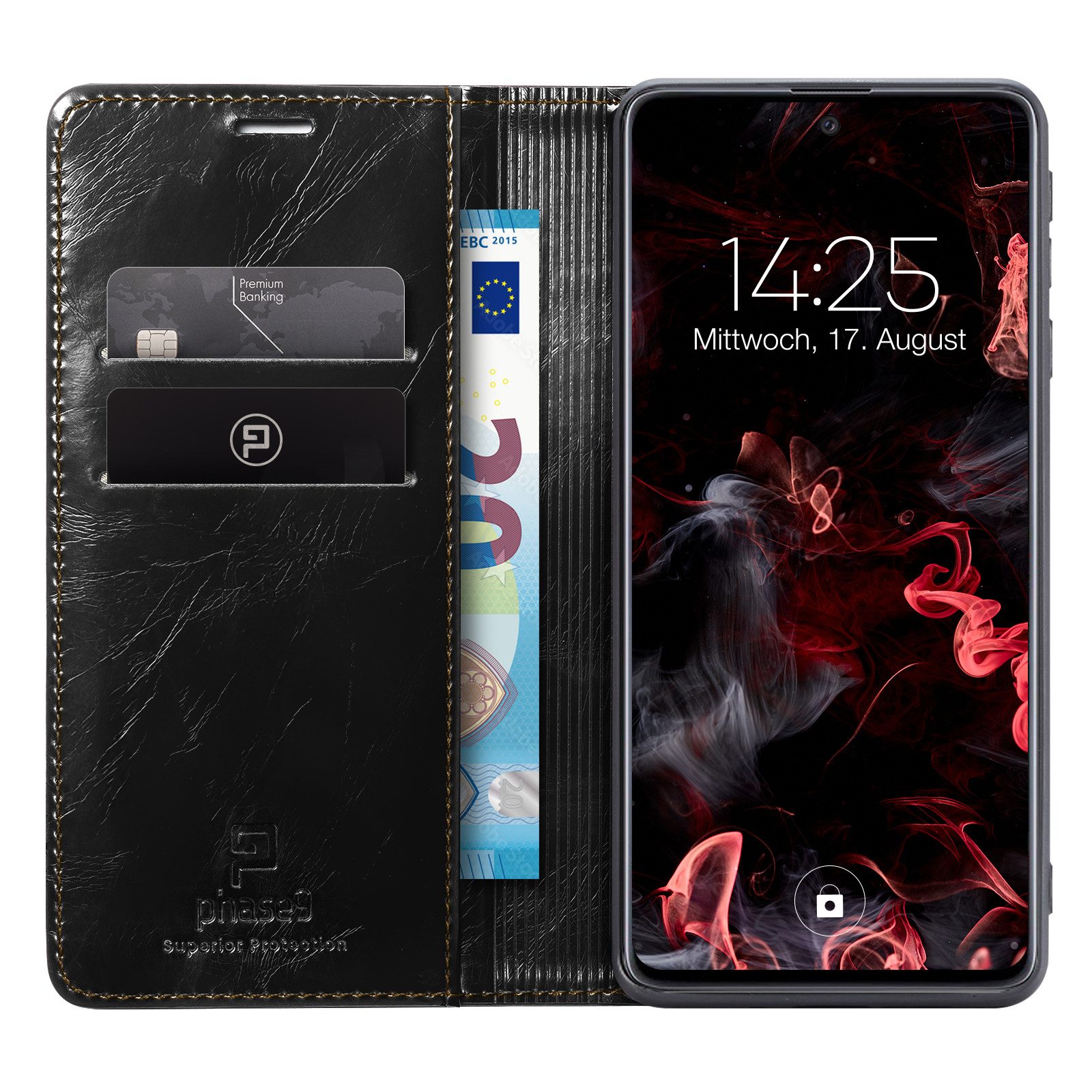 Tec-Expert Handyhülle Tasche Hülle für Samsung Galaxy S23 6.1 Zoll, 6.1, Cover Klapphülle Case mit Kartenfach RFID Schutz aufstellbar