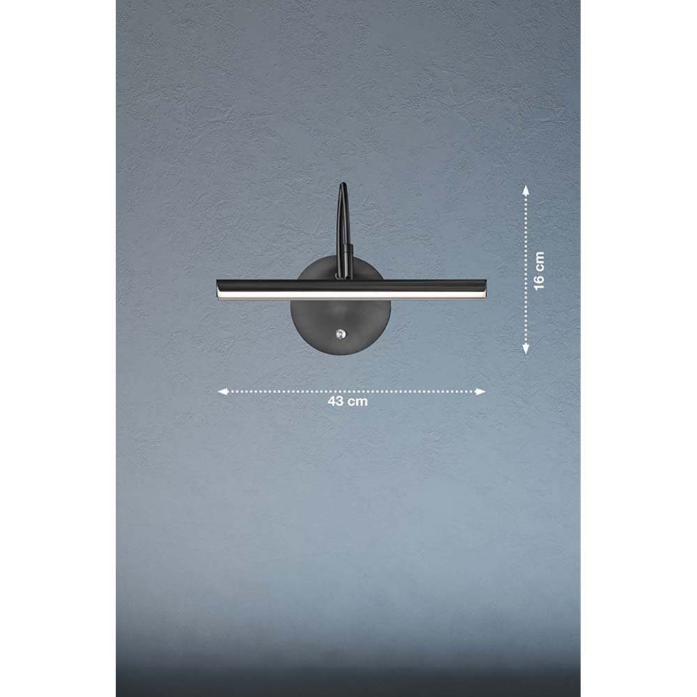 etc-shop LED Wandleuchte, Wandleuchte Schwarz Metall Dimmbar Bilderlampe Flurleuchte LED 43 cm L