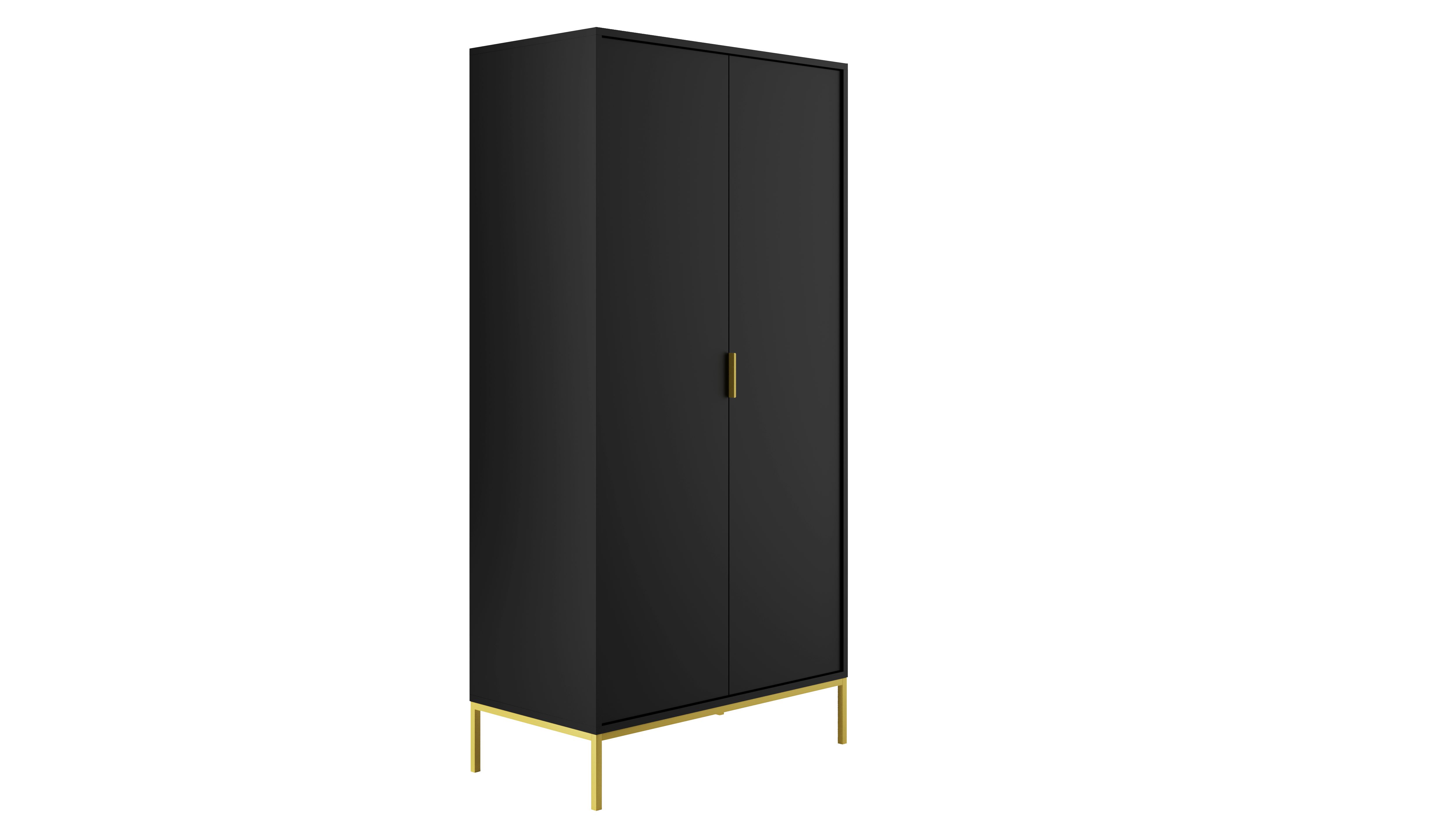 Raumhirsch Furniture Kleiderschrank Austin 100x55x205 cm (Einzelmöbel, Drehtürenschrank mit Regal und Kleiderstange) modernes Design, funktional & langlebig, elegantes Finish