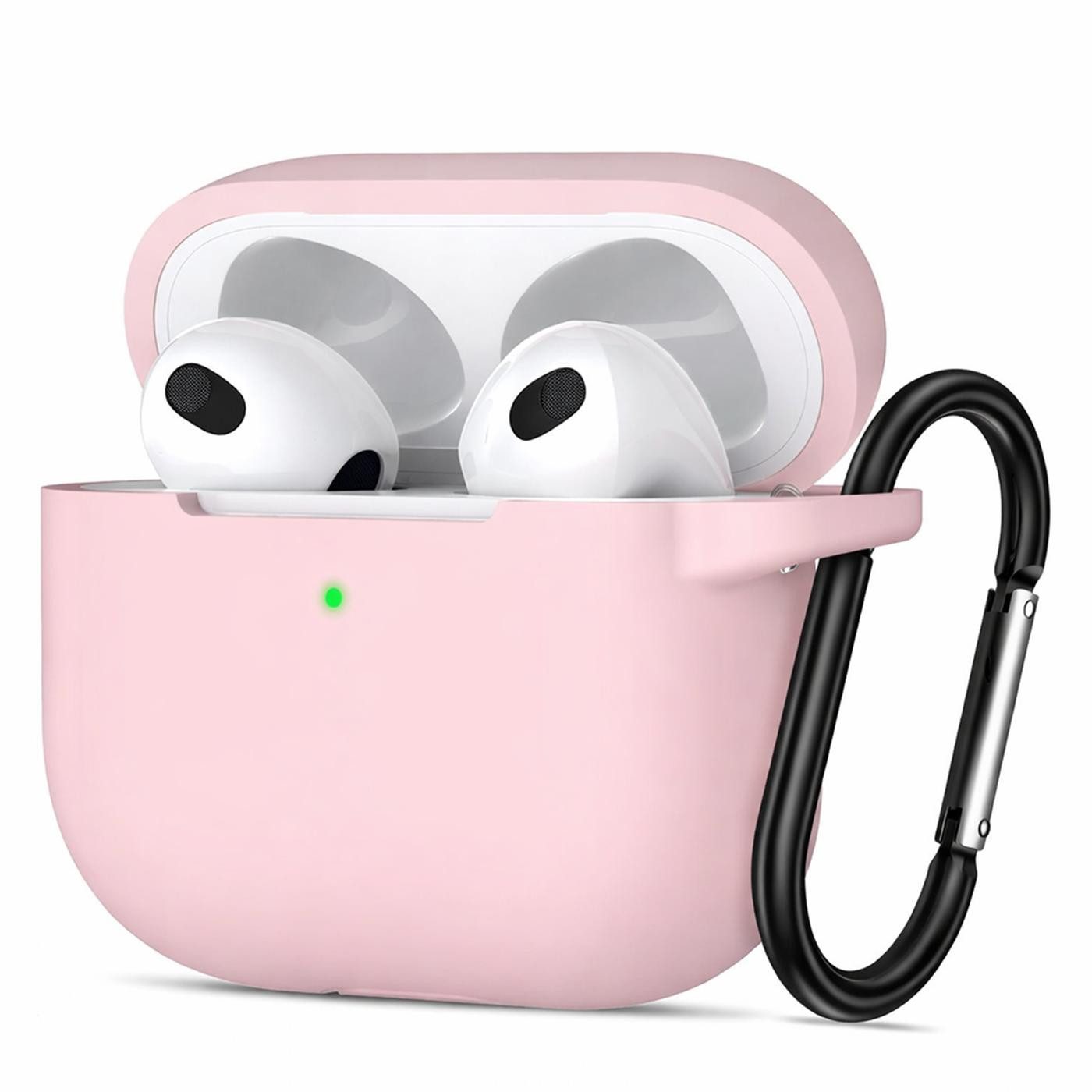 CoolGadget Kopfhörer-Schutzhülle Basic Silikon Hülle für AirPods 4 Schutzhülle mit Karabiner, Soft Touch Case, stoßfest, rutschfest, 360° Schutz, kabellos ladbar