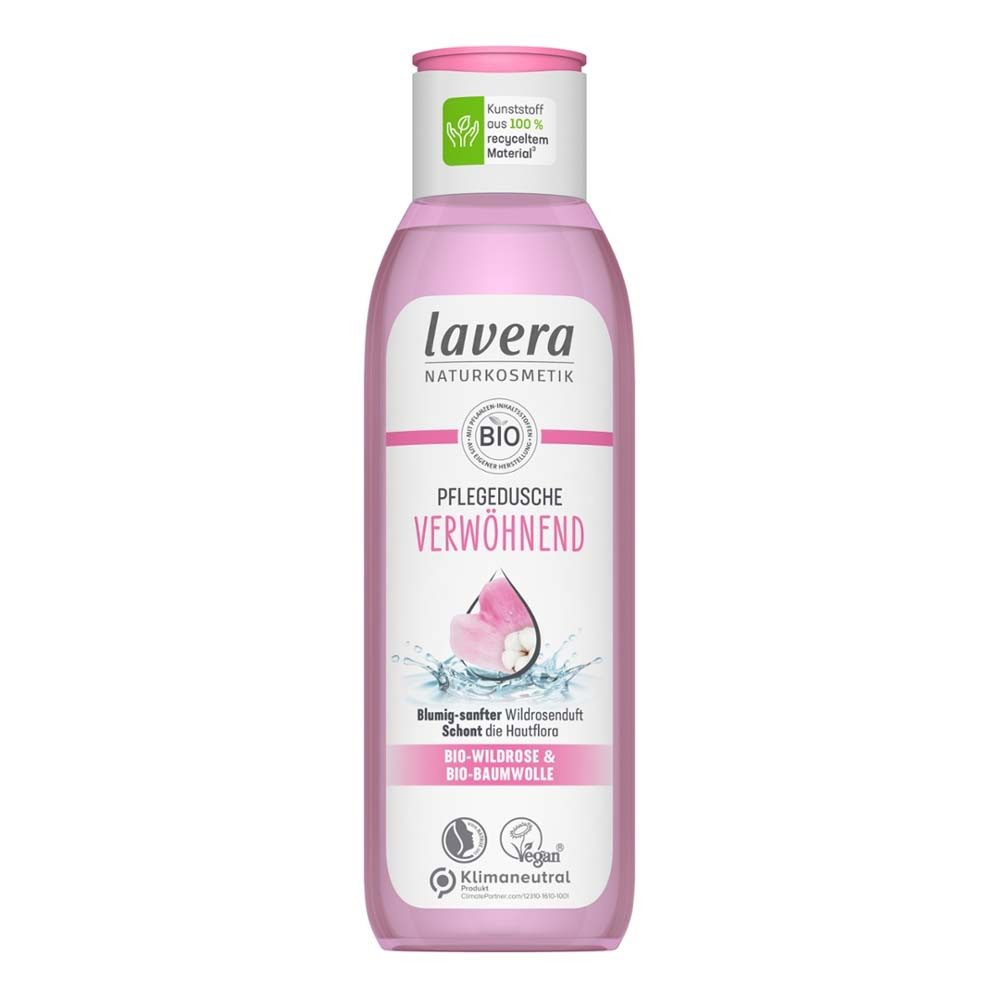 lavera Duschgel Pflegedusche - Verwöhnend Wildrose & Baumwolle 250ml