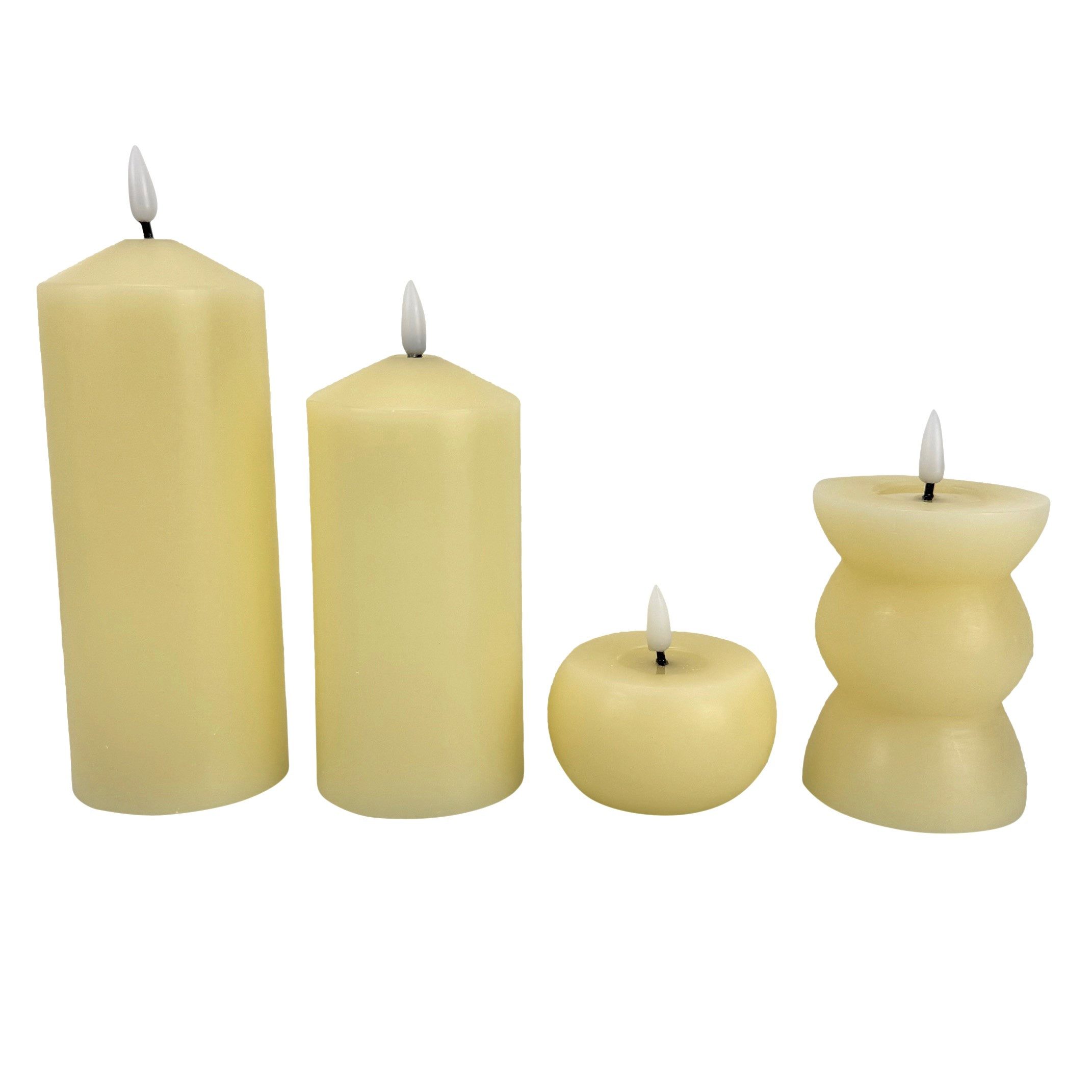 LED-Kerze - 4er Set LED Kerzen mit Timer und realistischer Flamme