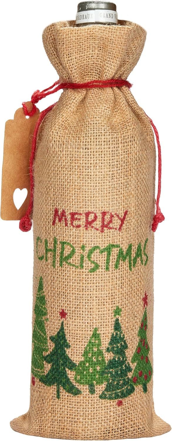 Weinflaschenhalter Merry Christmas Grün/Rot
