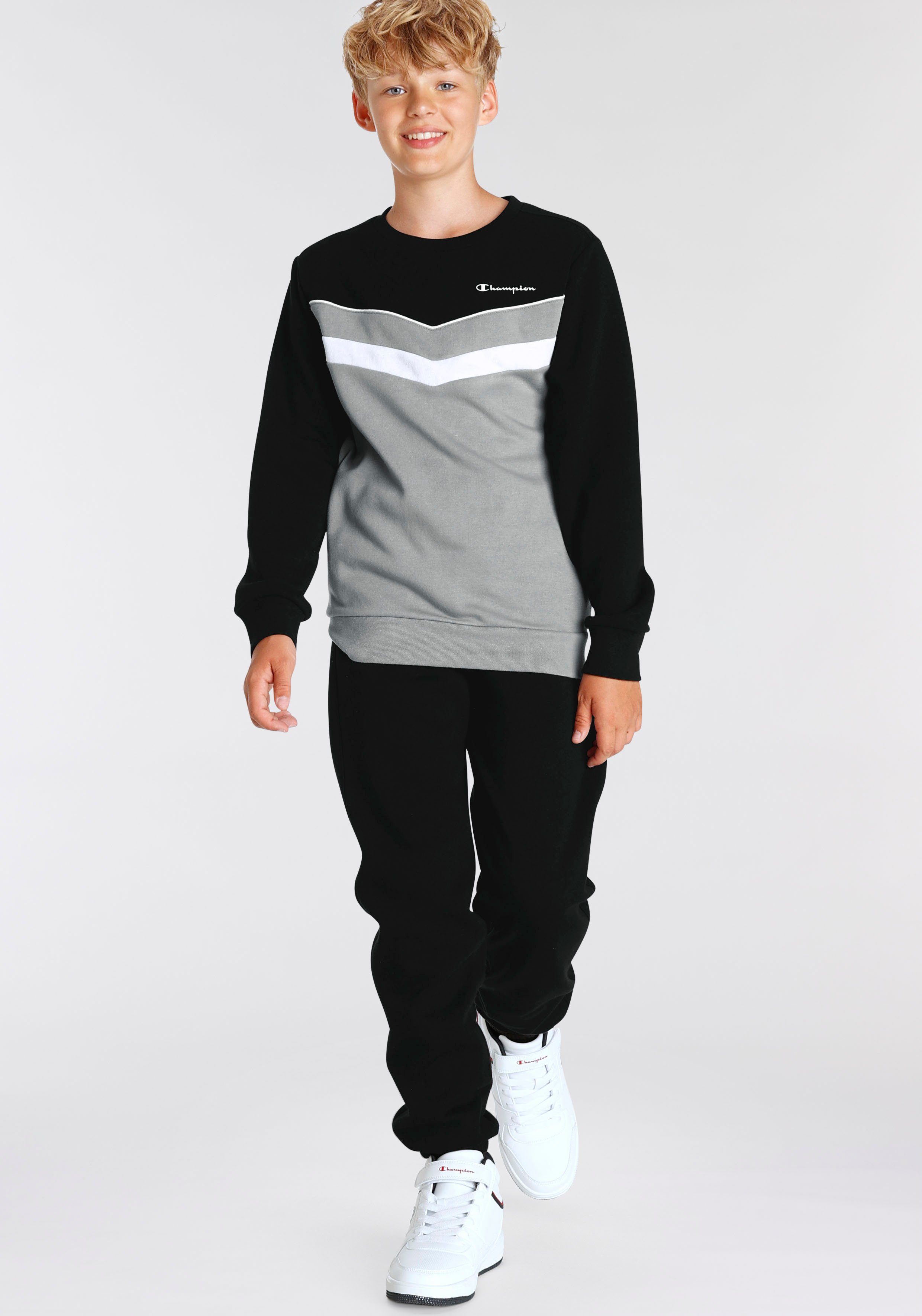 Crewneck Champion Kinder mit für - Rundhalsausschnitt Sweatsuit und Sweatshirt Bündchen (2-tlg), Jogginganzug