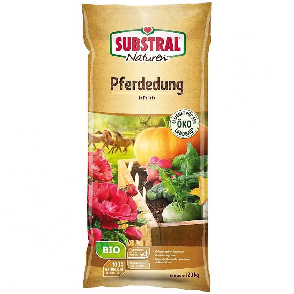 Substral Gartenbau-Substrat Substral Naturen Bio Pferdedung 20,0 kg Bodenaufbereiter und Startdün