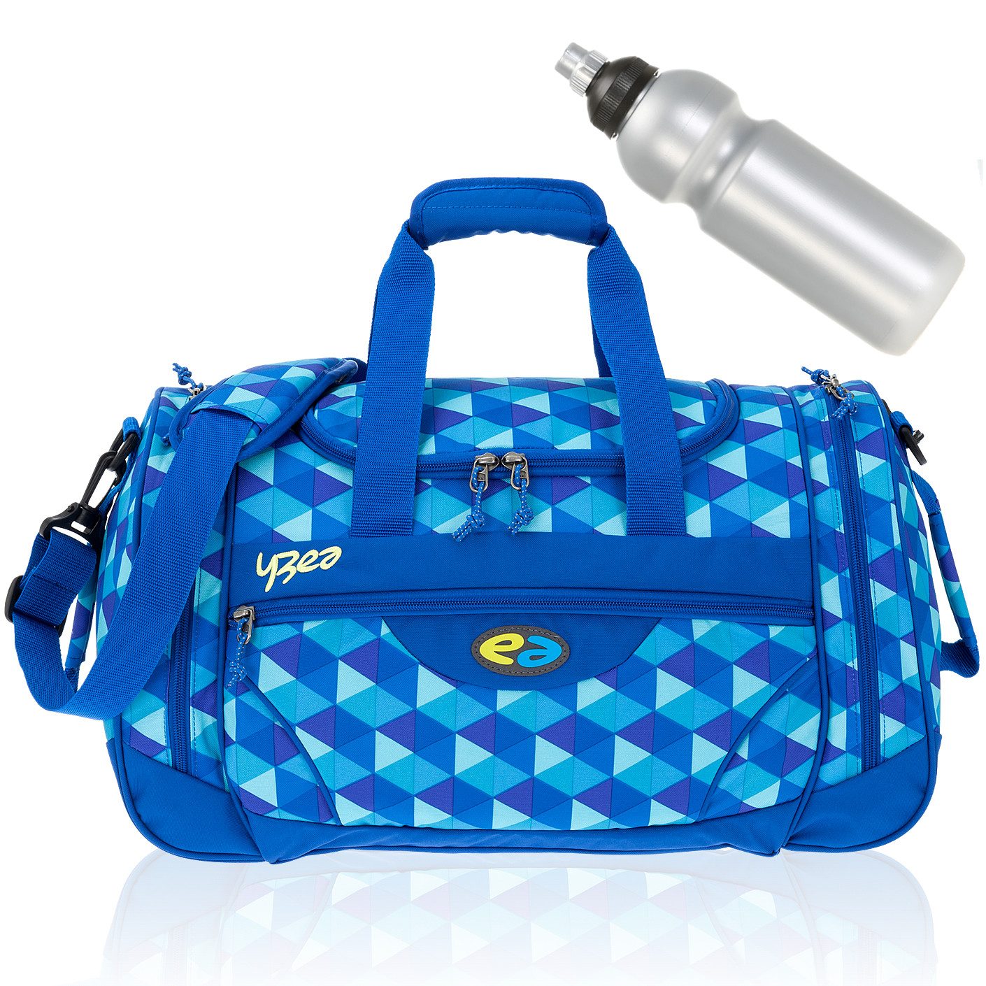 yzea® Sporttasche Jungen Mädchen Sports 52 cm 26 Liter mit Schuhfach, Naßfach, Freizeittasche Tasche Damen Herren Kinder + Trinkflasche