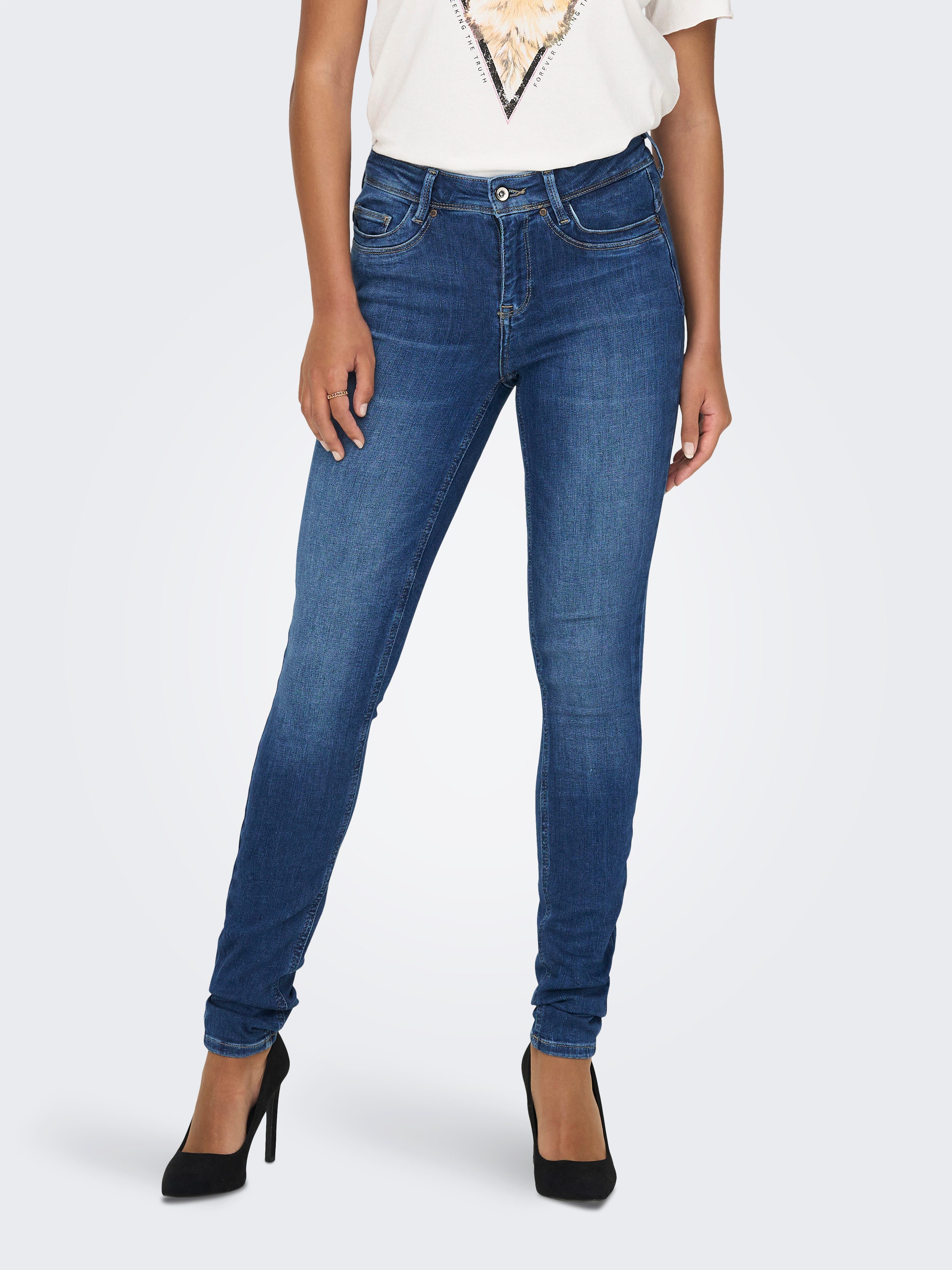 ONLY Skinny-fit-Jeans ONLBLUSH MID WAIST DB STICHT DNM