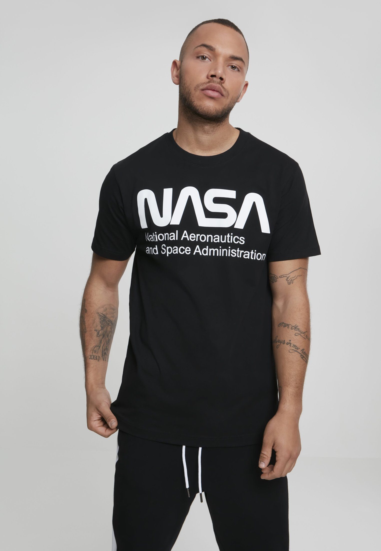 MisterTee T-Shirt Herren NASA Wormlogo Tee (1-tlg) black