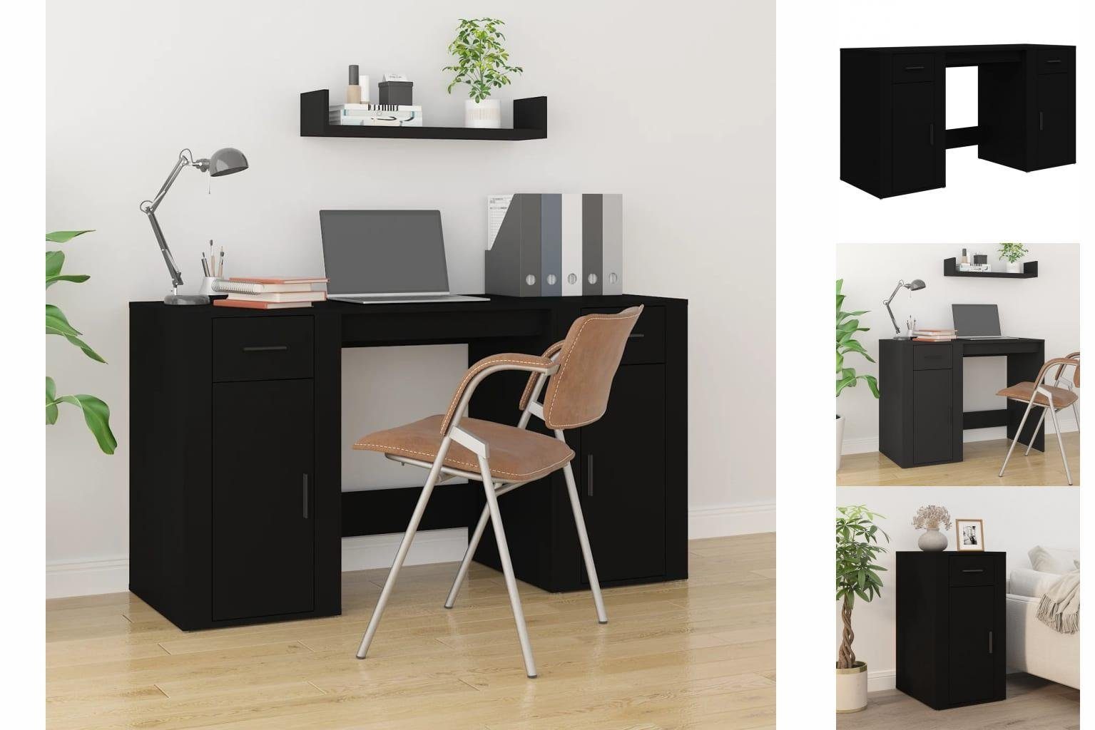 Arbeitspla Holzwerkstoff Schreibtisch Office mit Schwarz Home vidaXL Schreibtisch Stauraum