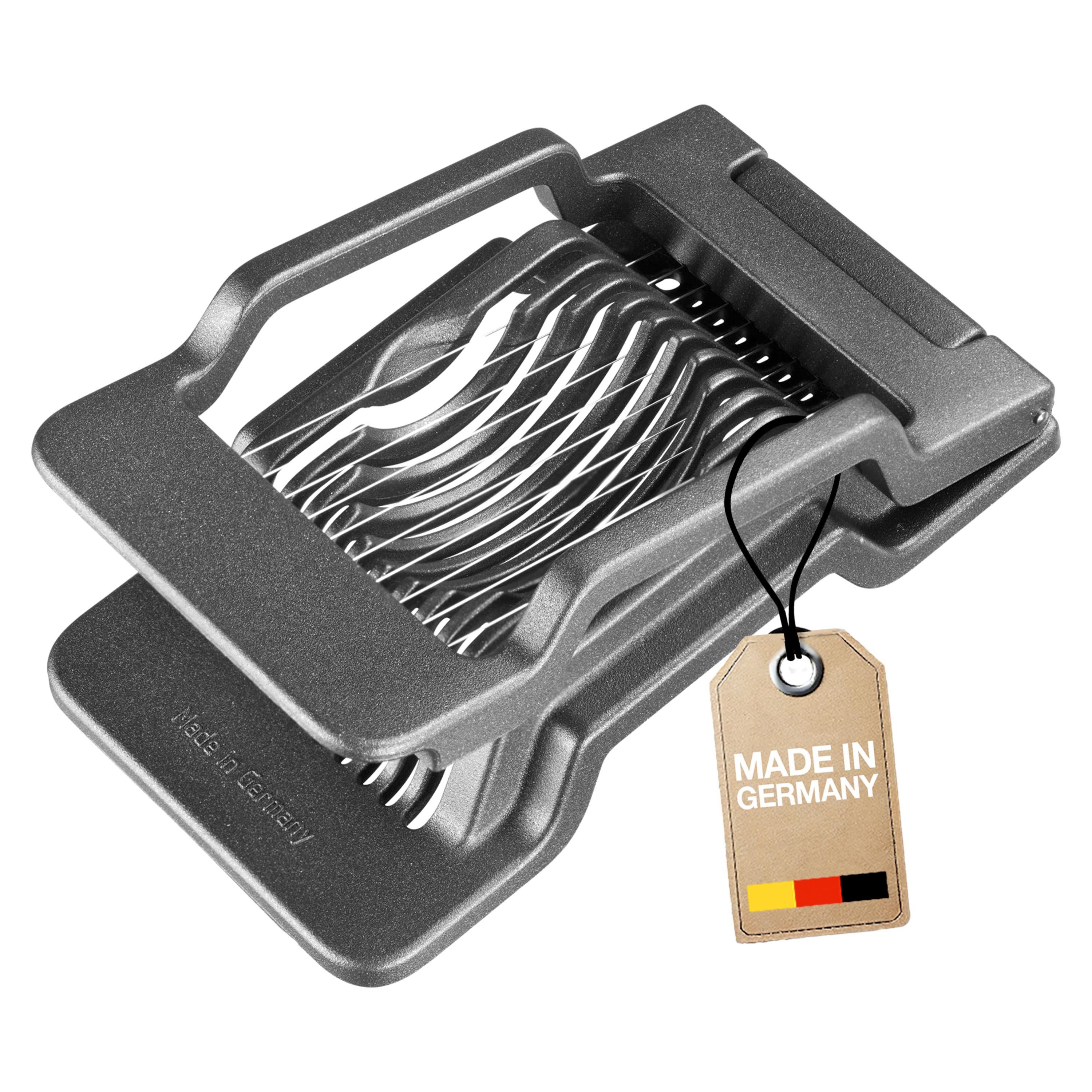 WESTMARK Яйцерезка Justus Black Edition – Extra-Scharfe Edelstahldrähte, runde & ovale, griffige Haptik, spülmaschinengeeignet