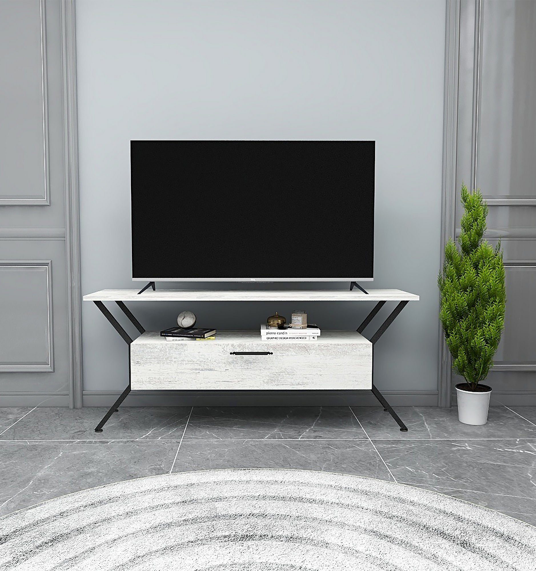 Skye Decor TV-Schrank Schränke, 54x124x35 cm, 100% Melaminbeschichtete Partikelplatte | TV-Schränke