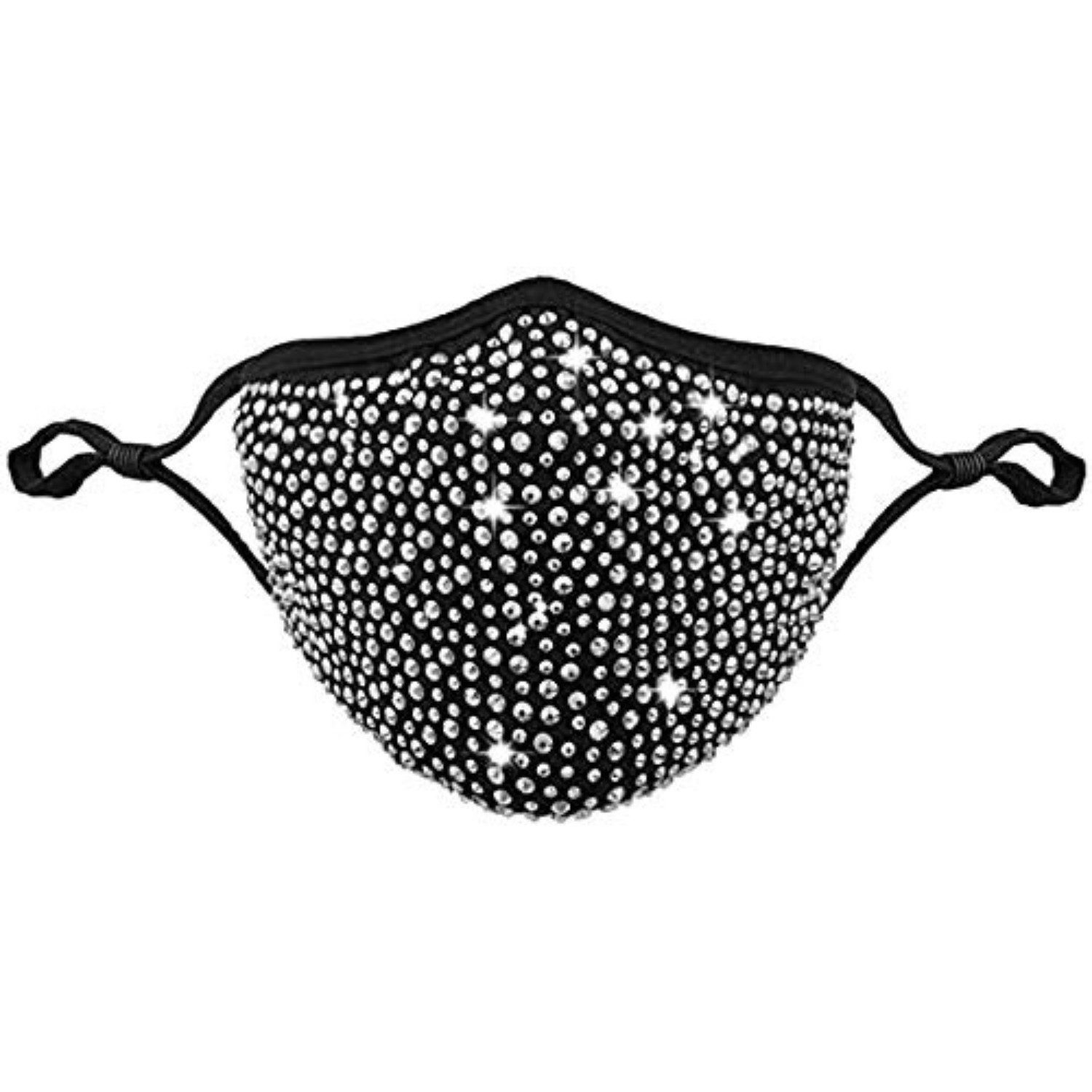 Dilara Mund-Nasen-Masken PREMIUM Strass & Pailletten Gesichtsmaske für Damen & Herren, Funkelnder Schutz mit Stil – ideal für besondere Anlässe