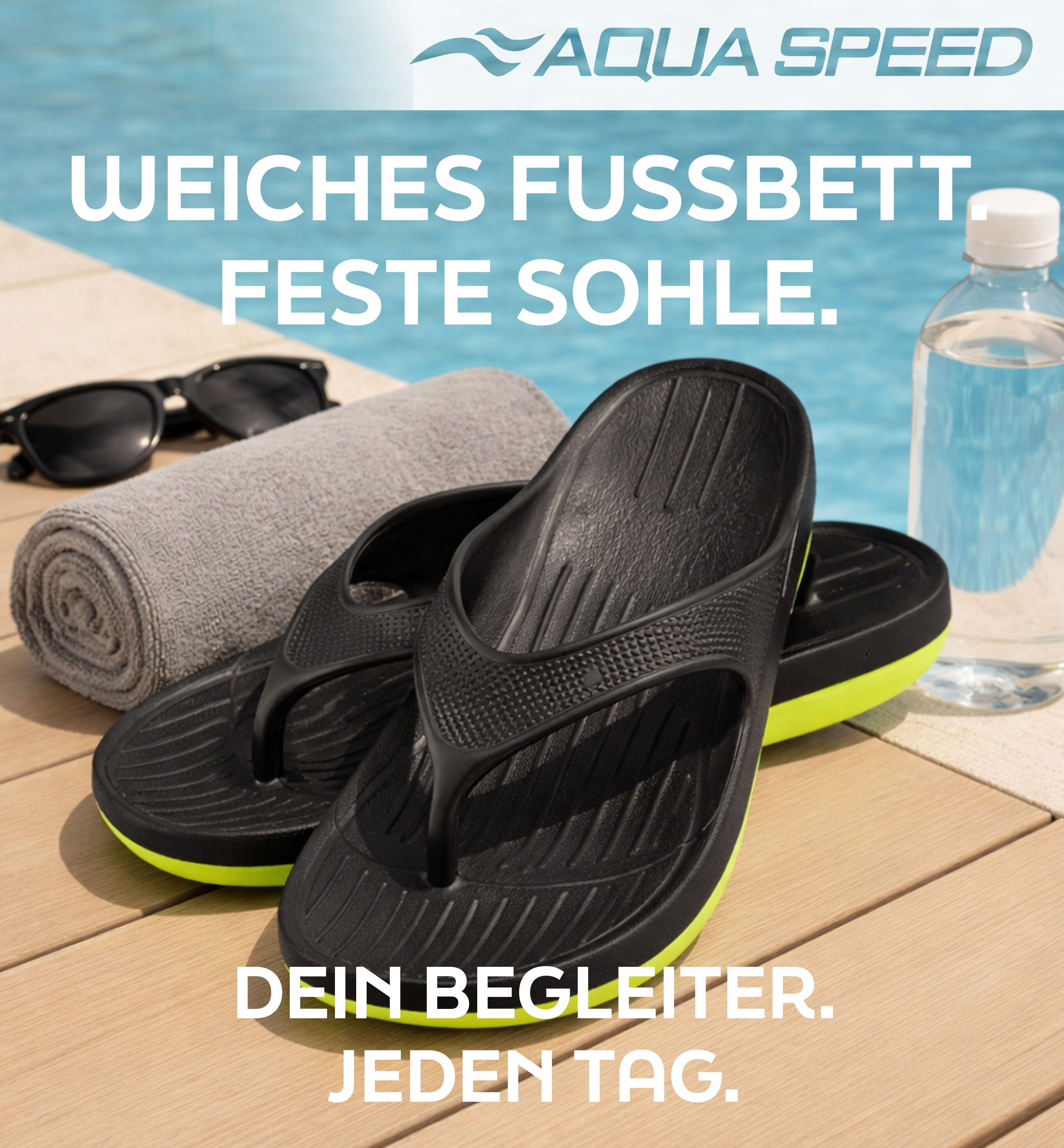 Aqua Speed Alcano Damen und Herren Zehentrenner Badesandalen Gr.36-45 Badezehentrenner