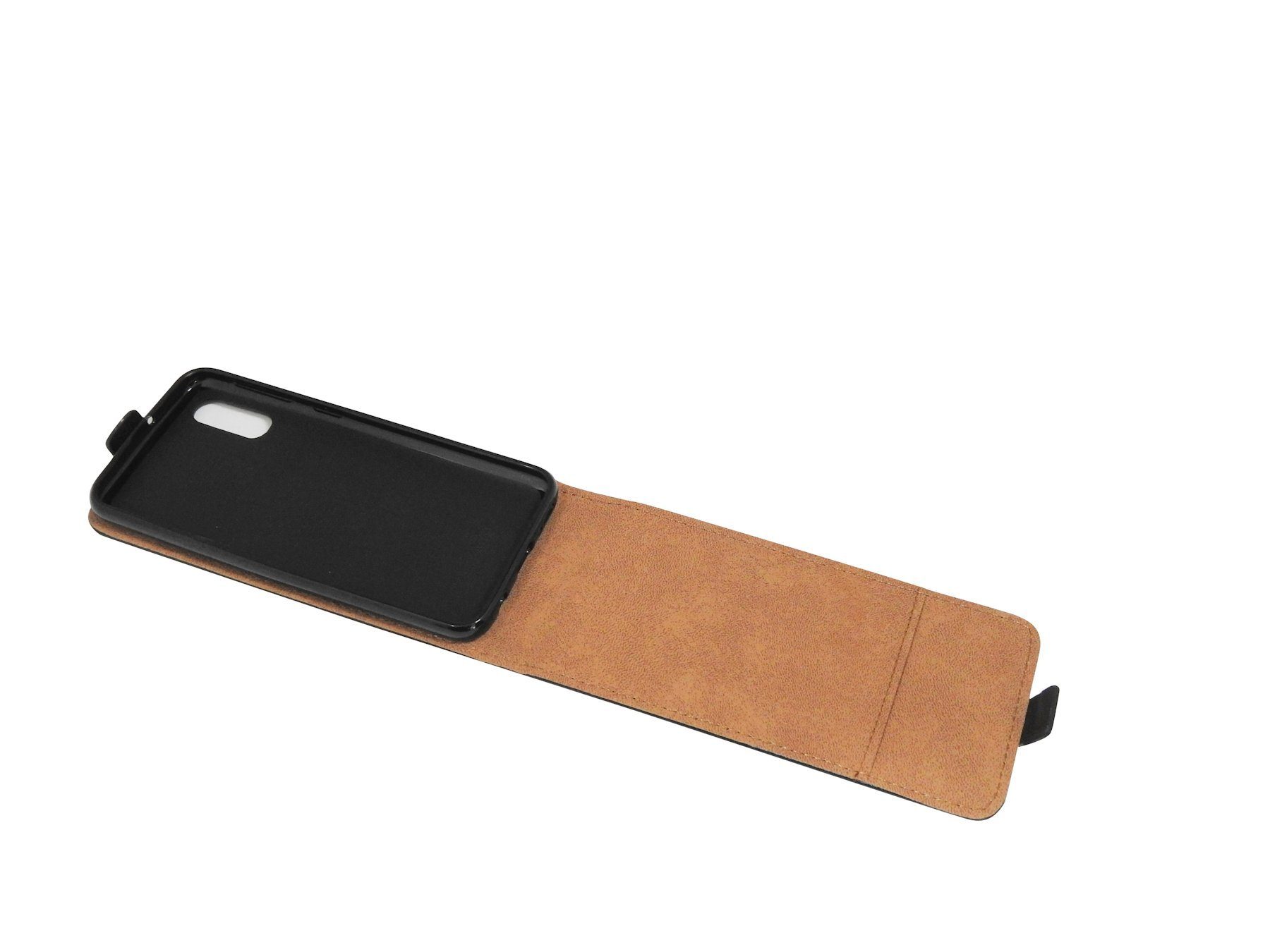aufklappbar Case cofi1453 Hülle SONY Klapp L3 Tasche Handy kompatibel Flip Handytasche mit vertikal Schutzhülle Schwarz XPERIA