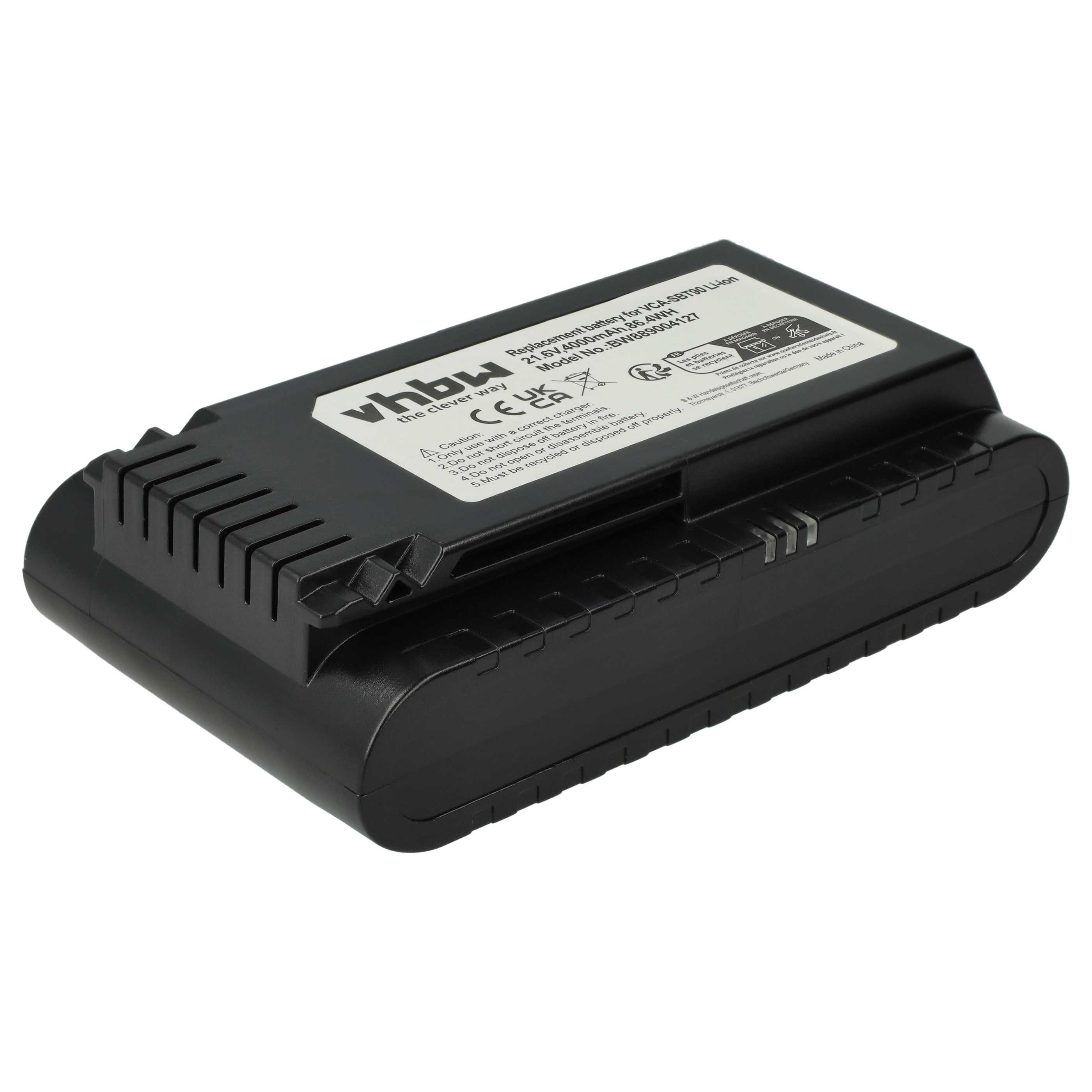 vhbw Akku passend für Samsung Jet 75 Premium VS20T7538T5/SH, 75 Premium, Staubsauger-Akku Akku Li-Ion 4000 mAh (21,6 V, 1 St), Leistungsfähiger Austausch-Akku für Ihren Staubsauger