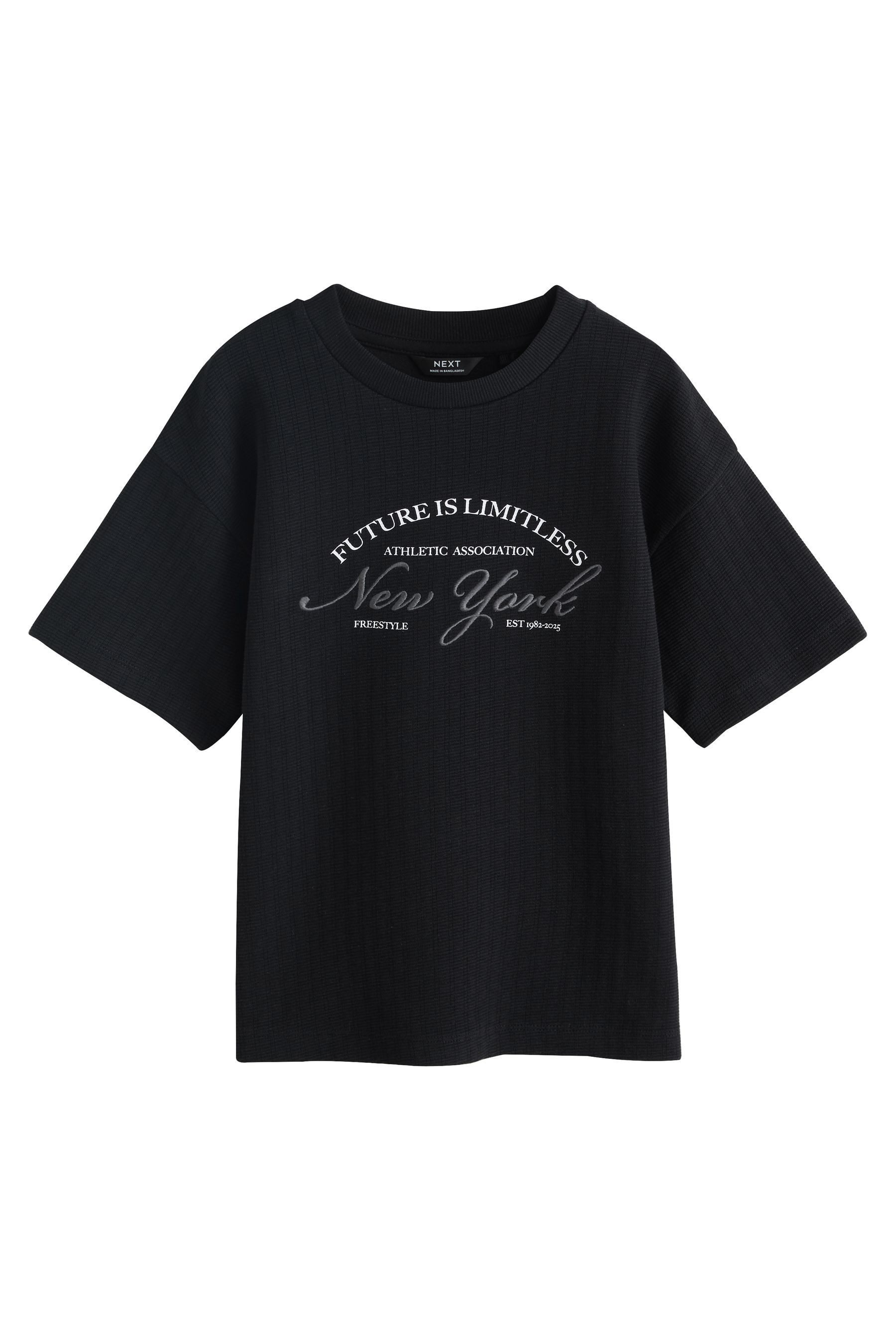 Next T-Shirt Strukturiertes, kurzärmeliges T-Shirt (1-tlg)
