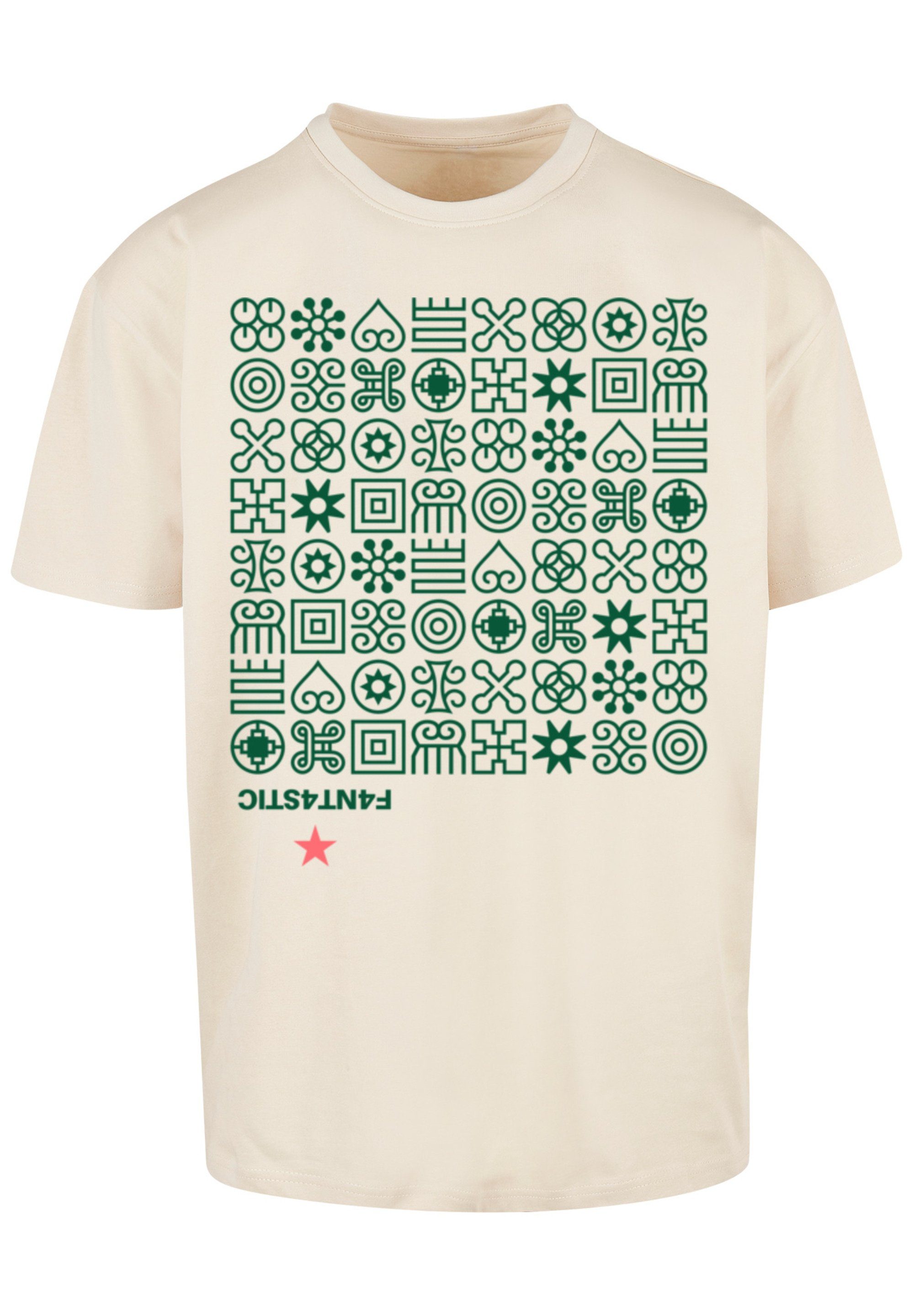 sand F4NT4STIC Grün T-Shirt Print Muster Symbole
