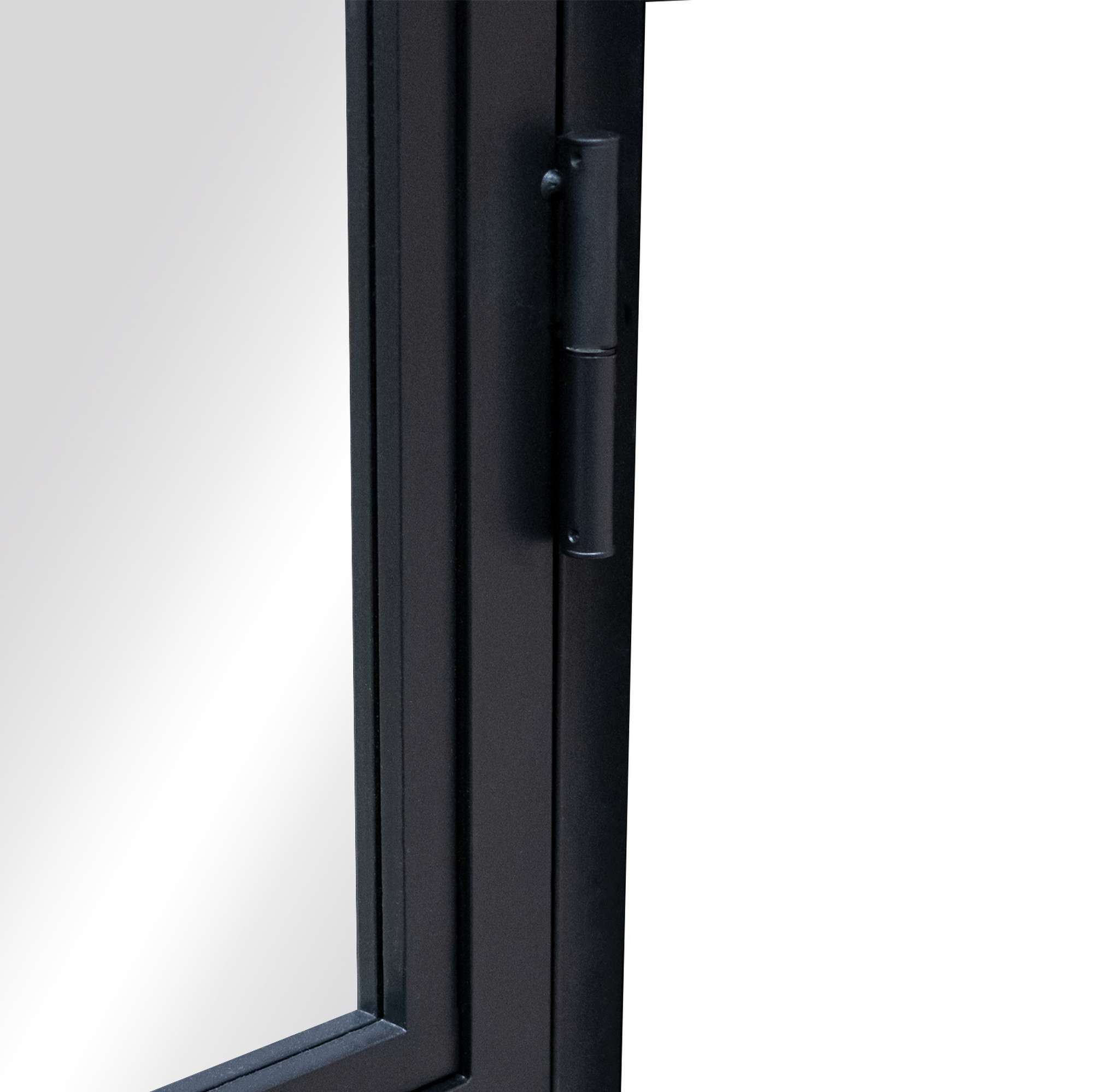 inova wohnen Zimmertür Loft-Glastür mit Stahlrahmen, Komplettset, 3-Felder, satiniertes Glas, 830x2115 mm, Türzarge und Stabgriff in Schwarz, DIN rechts – Bild 5 von 5