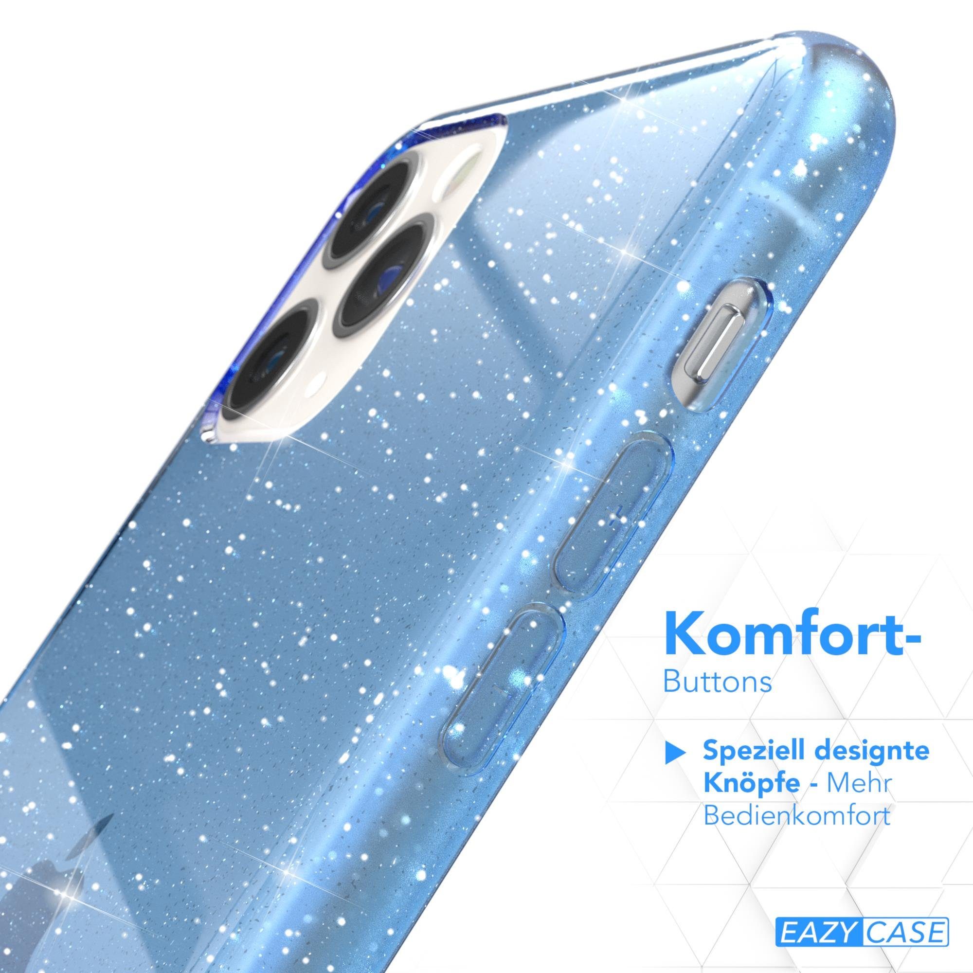EAZY CASE Handyhülle Glitter Case für Apple iPhone 11 Pro Max 6,5 Zoll, Silikonhülle Etui Silikon Schutzhülle Glitzereffekt Phone Case Blau – Bild 4 von 5
