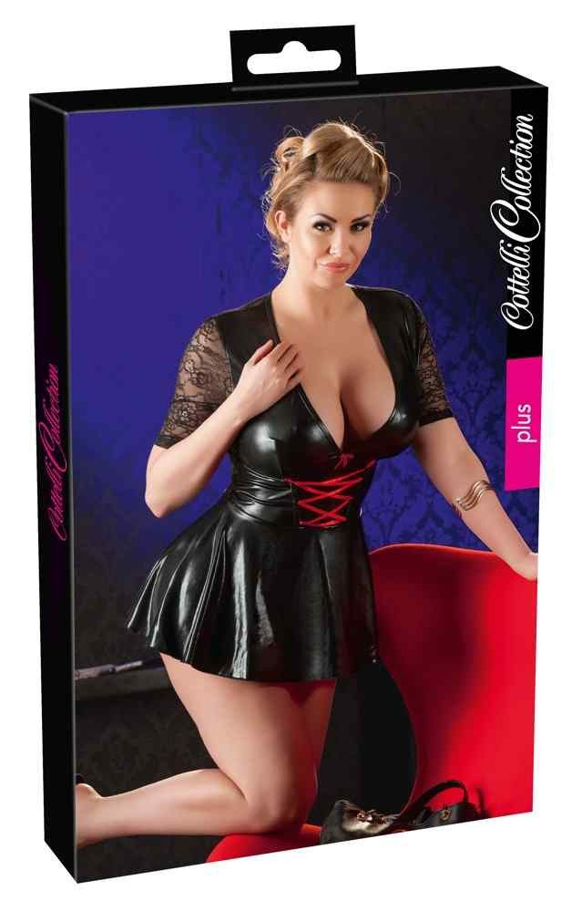 Cottelli Collection Minikleid Kleid schwarz/rot XL günstig online kaufen