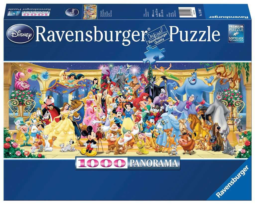 Ravensburger Puzzle Disney Gruppenfoto 1000 Teile Panorama Puzzle, 1000 Puzzleteile, Made in Europe