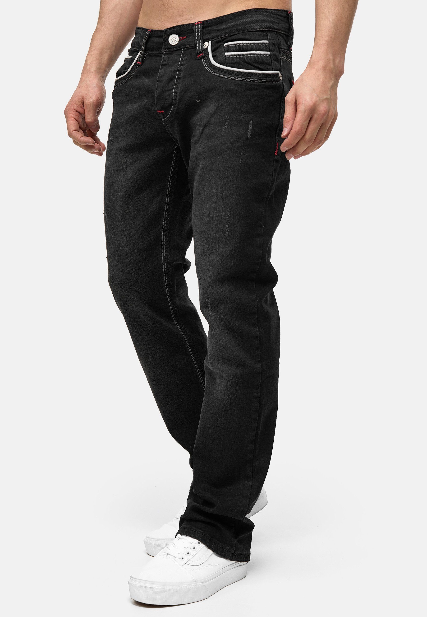 Schwarz Herren Code47 3337 Code47 Jeans Regular-fit-Jeans Modell
