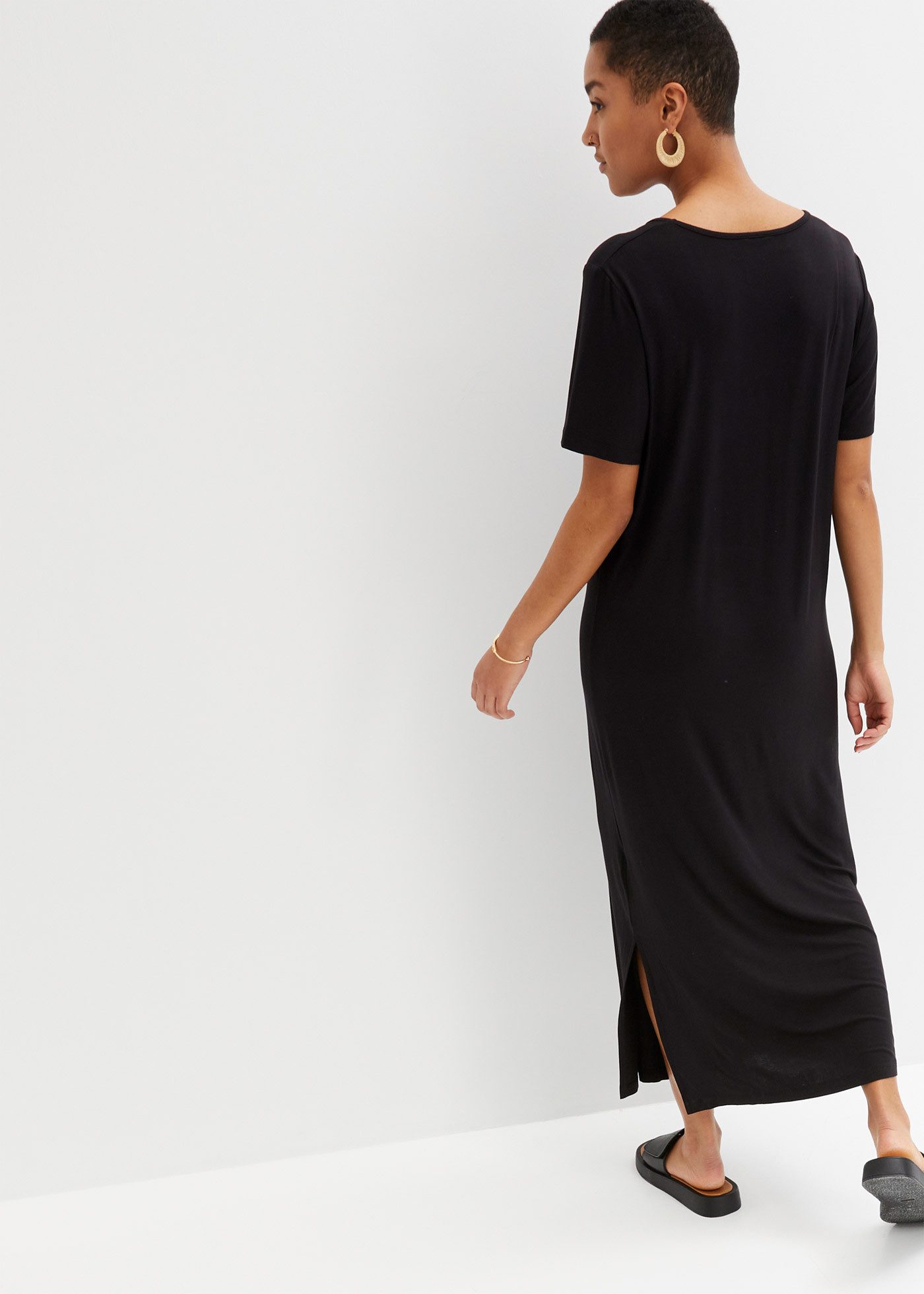 bonprix Jerseykleid für Alltag, aus Viskose und Elasthan, Oversize-Passform, Kurzarm