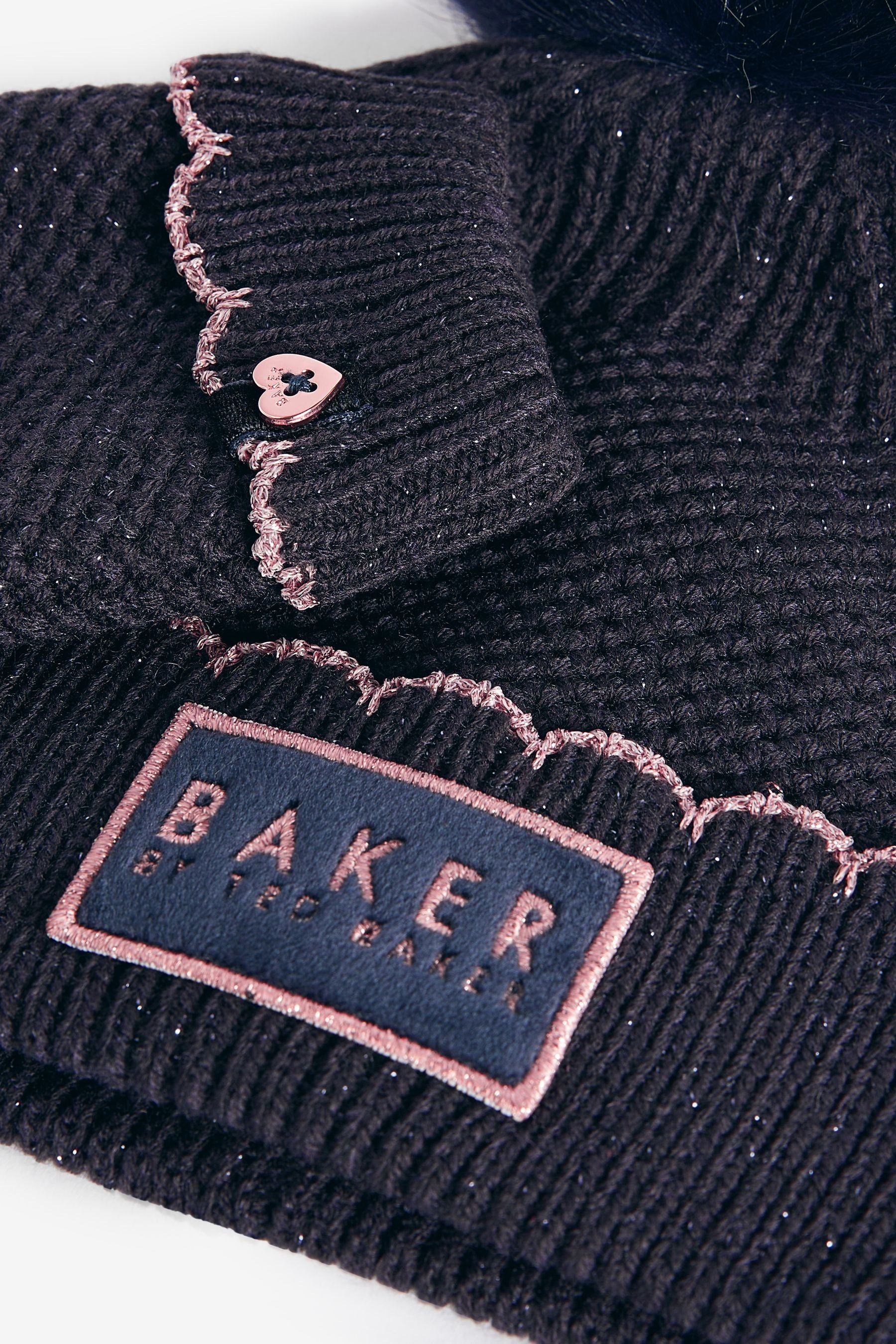 Baker by Ted Baker Baker Ted Bommelmütze by (2-St) Handschuhe Baker und Bommelmütze