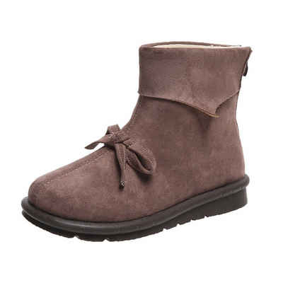 Daisred Winterschuhe Damen Gefüttert Boots Flach Mode-Stiefe Stiefel