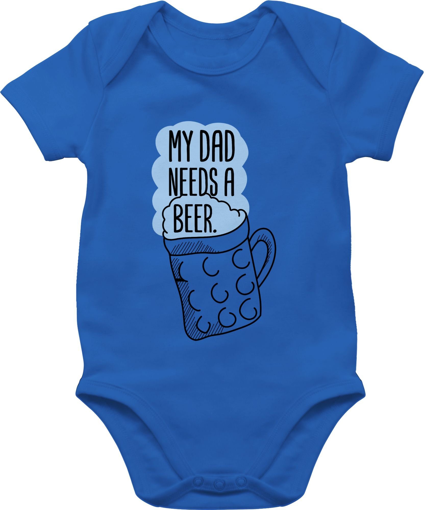 Shirtracer Shirtbody My dad needs a beer Mode für Oktoberfest Baby Outfit 2 Royalblau