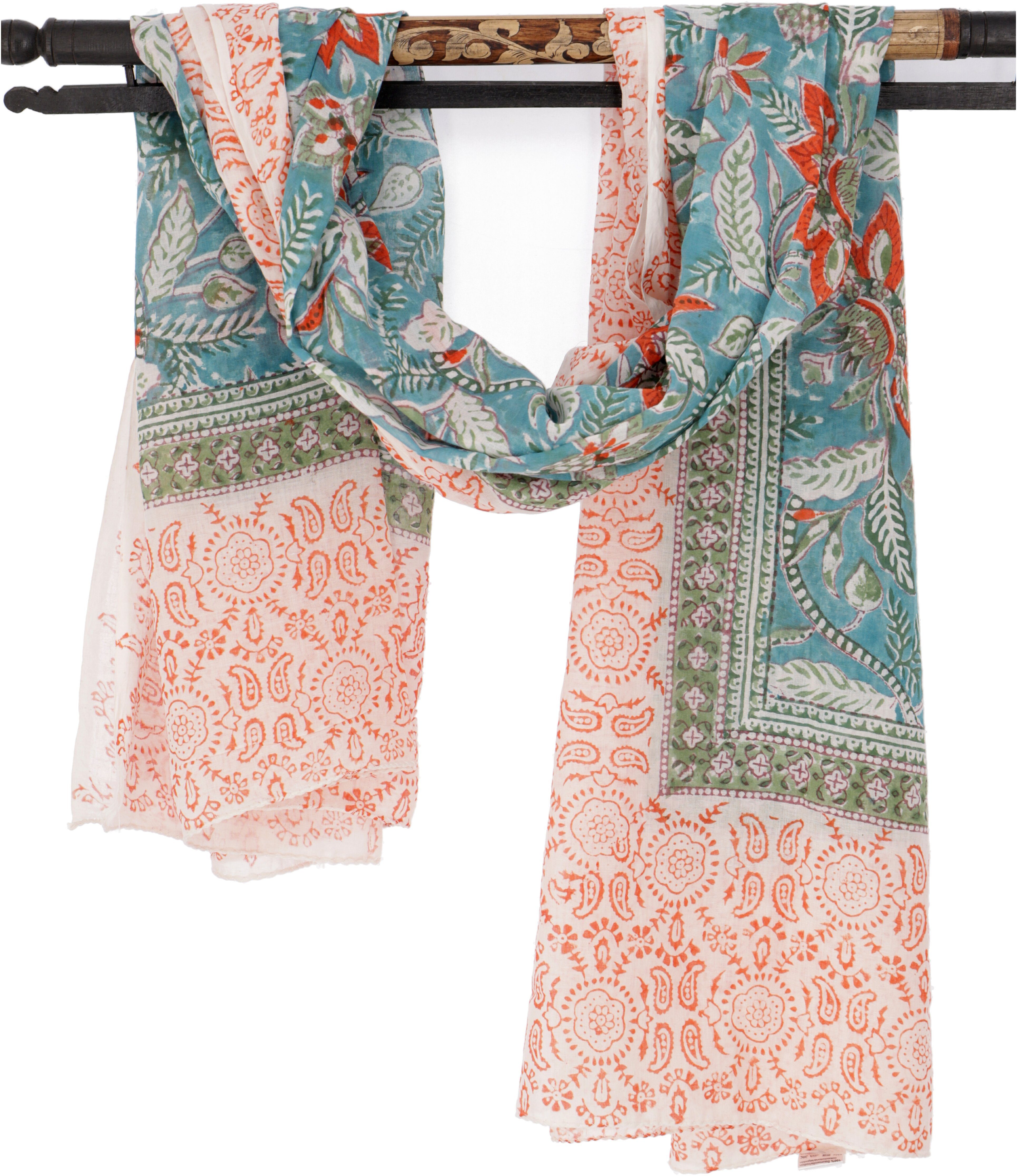 Guru-Shop Sarong Leichter Pareo Schal, Sarong, handbedrucktes..