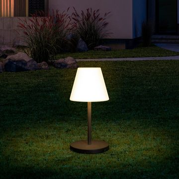 Paco Home Tischleuchte JEN, LED fest integriert, Outdoor LED Akku Retro Balkon Ohne Schalter Aufladbar