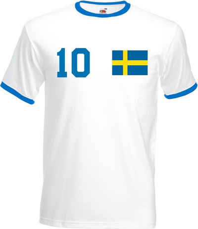 Youth Designz T-Shirt »Schweden Herren T-Shirt im Fußball Trikot Look« mit trendigem Motiv