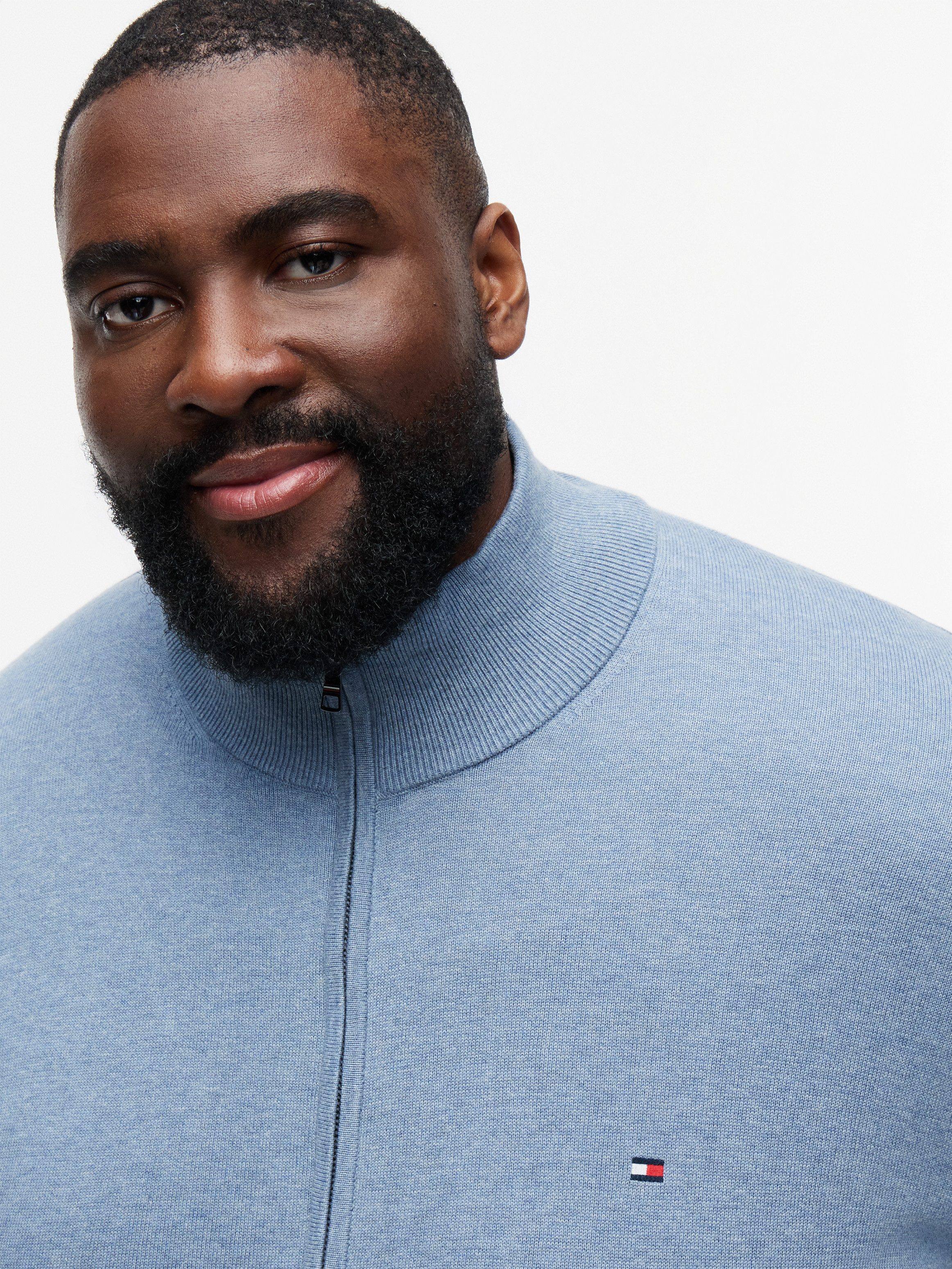 Tommy Hilfiger Big & Tall Strickjacke BT-ESSENTIAL COTTON ZIP THRU-B Großen Größen