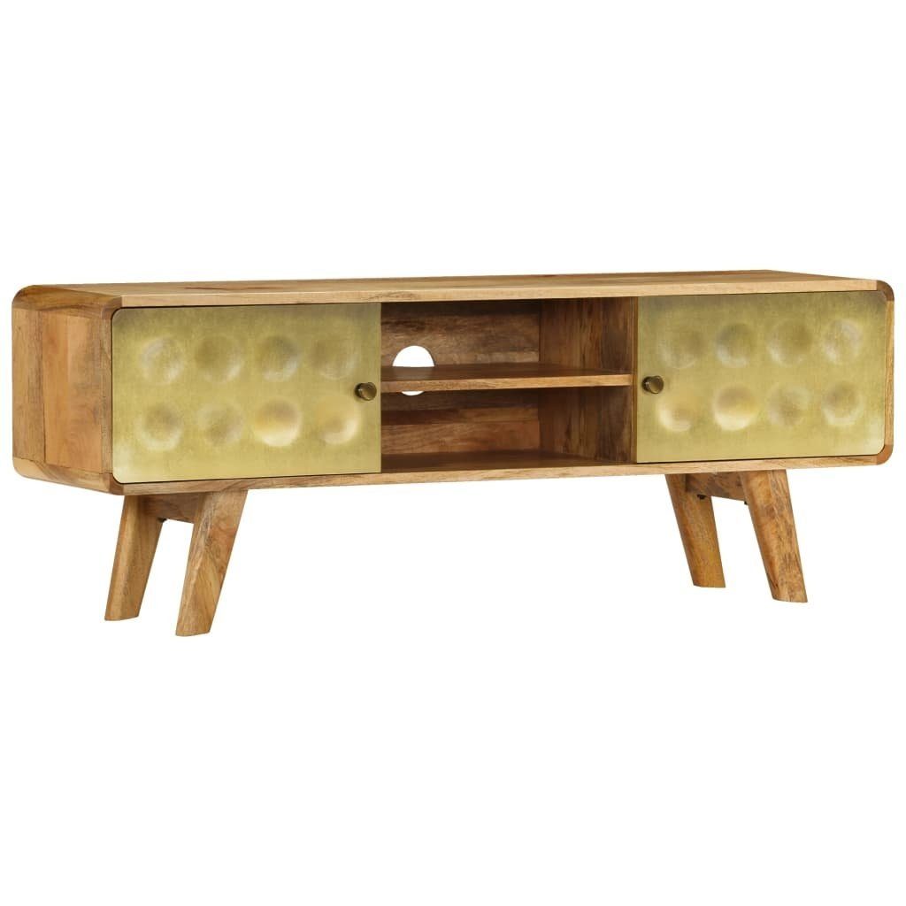 vidaXL TV-Board aus Mango-Massivholz in goldfarben (B/H/T: 120x45x30 cm)