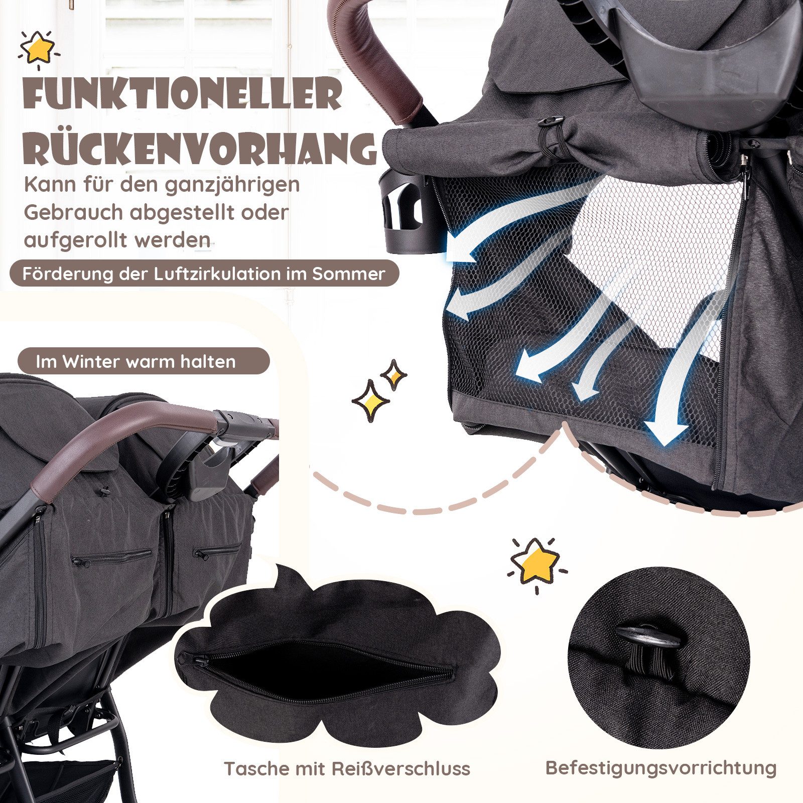 COSTWAY Zwillingsbuggy - Bild 4