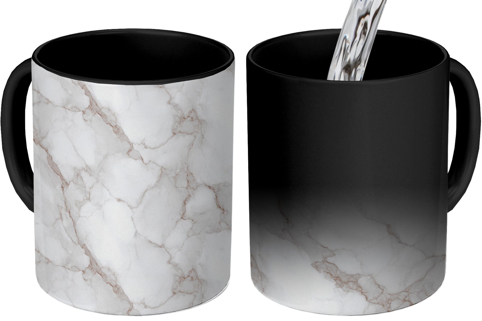 Tasse Weiß - Marmor - Braun