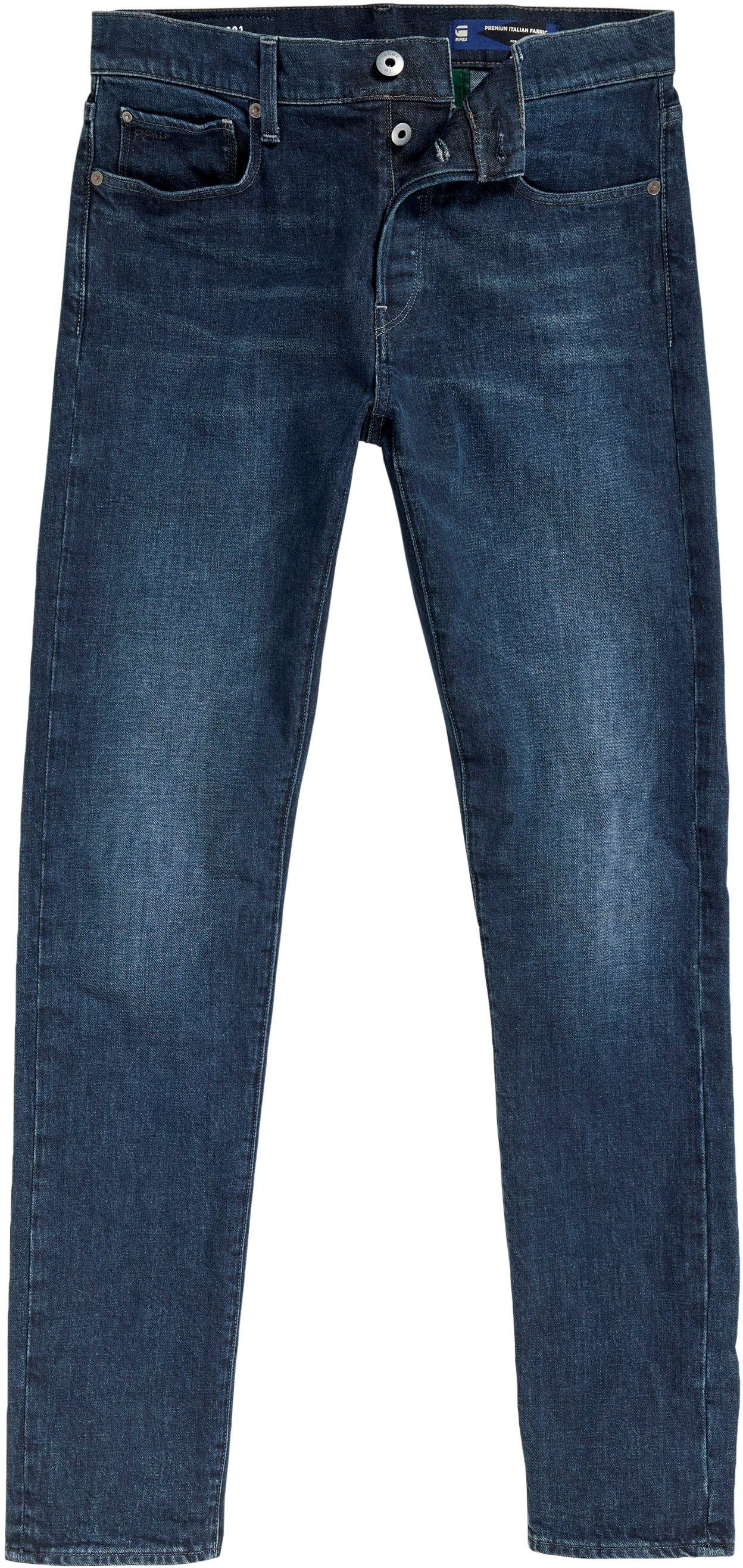 worn G-Star teal Slim Slim-fit-Jeans in RAW 3301 deep
