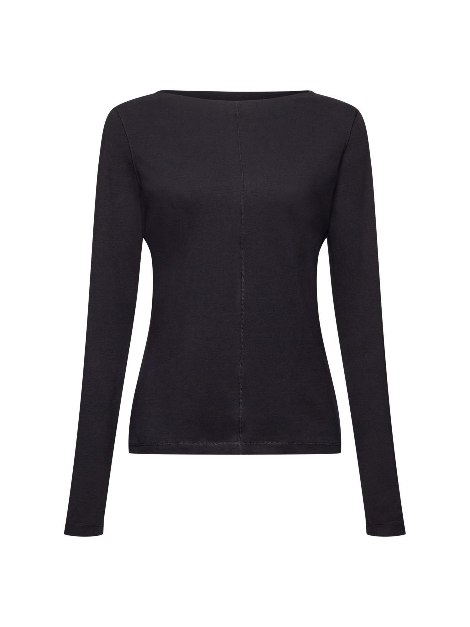 Esprit Langarmshirt BLACK (1-tlg) Longsleeve Baumwolle aus