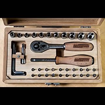 Brüder Mannesmann Werkzeuge Steckschlüssel 41-tlg. Steckschlüssel-Set Bambus-Werkzeugkoffer