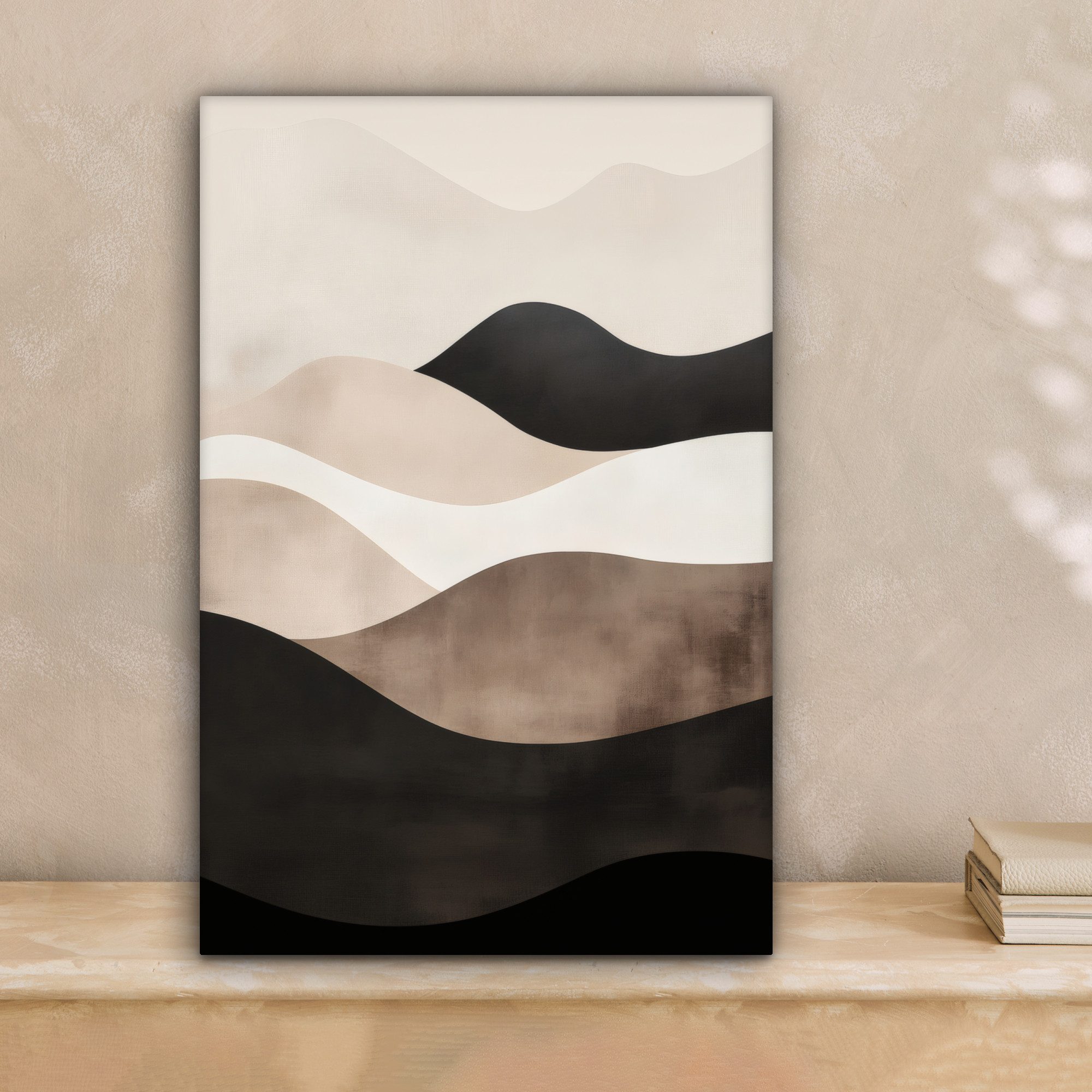 OneMillionCanvasses® Leinwandbild Abstrakt - Landschaft - Wellen - Cremefar günstig online kaufen