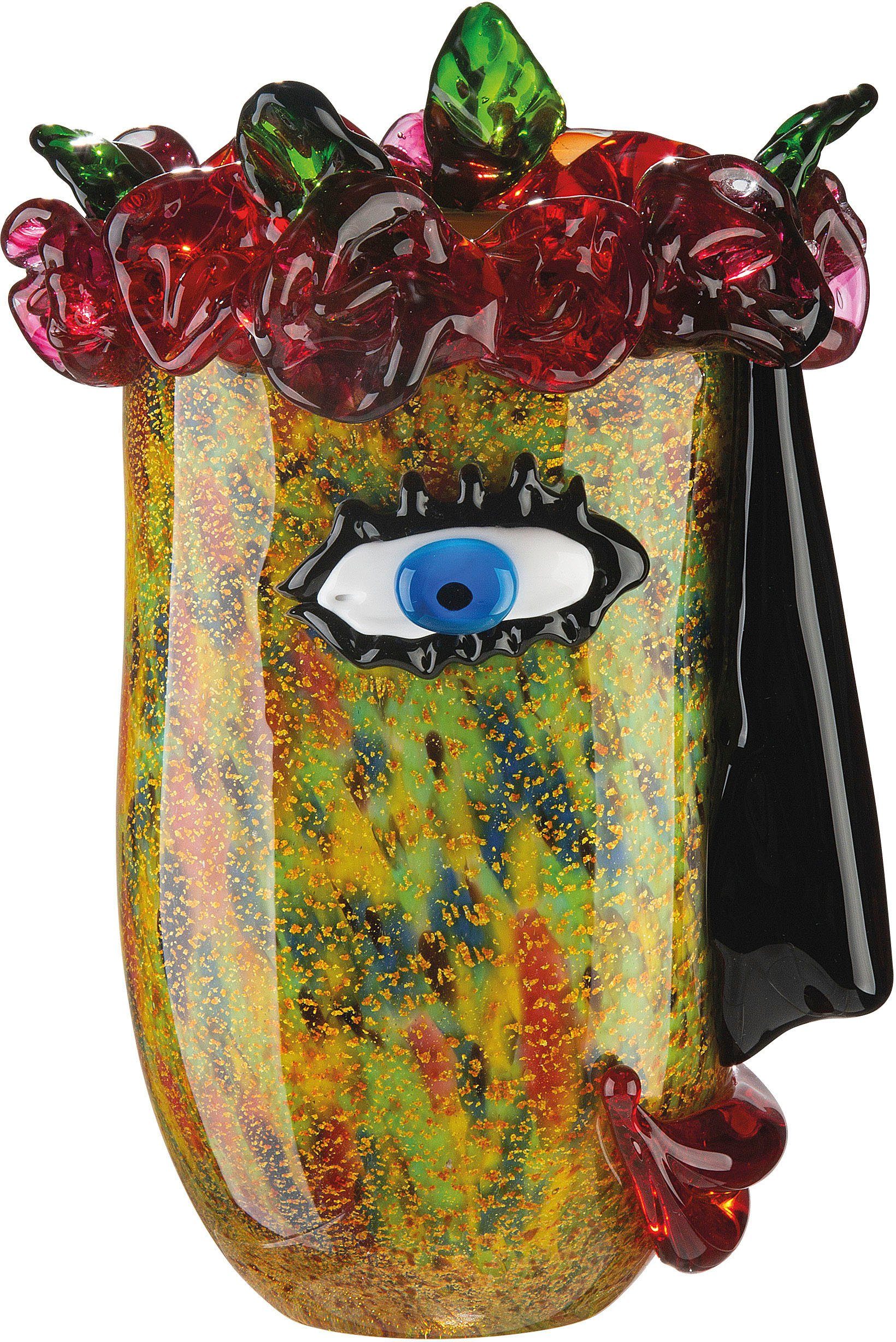 Casablanca by Gilde Tischvase Floro (1 St), dekorative Vase aus Glas, Blumenvase