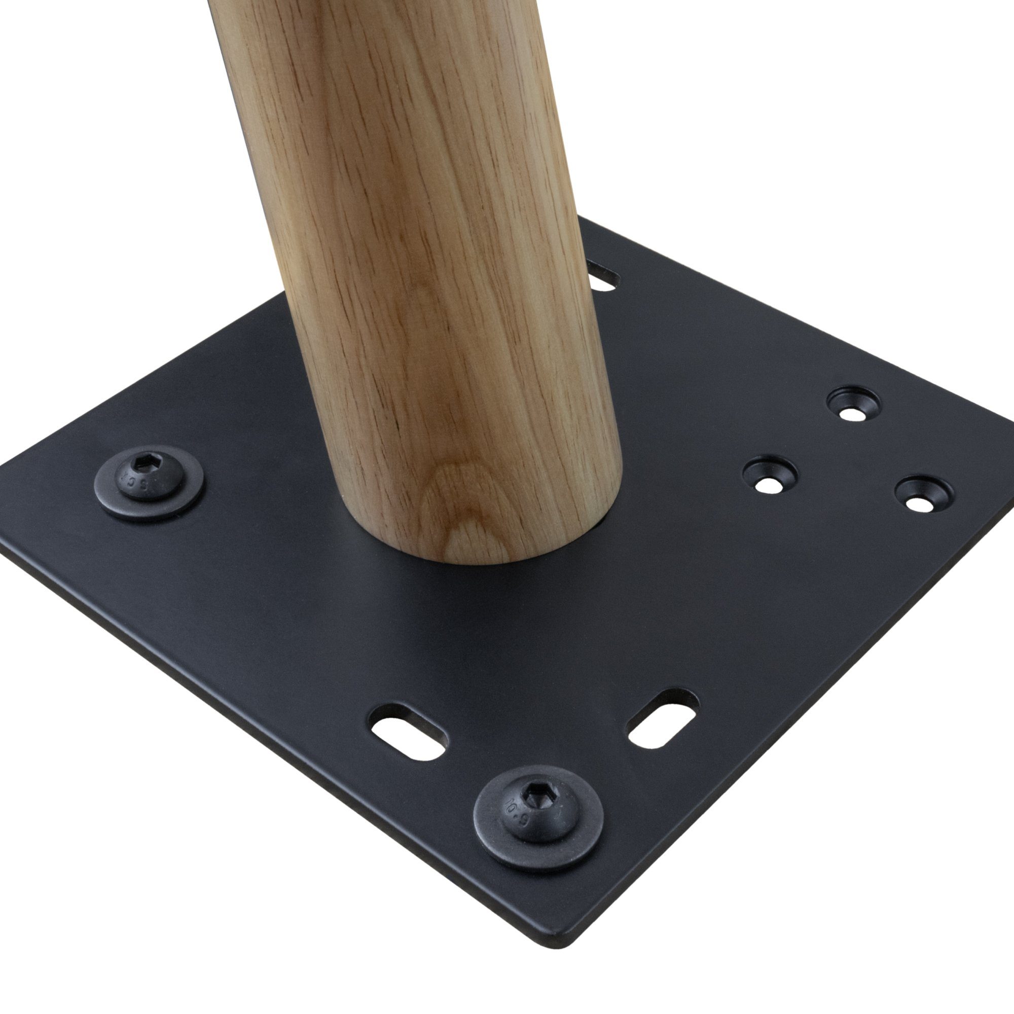 Natural Goods Berlin Tischbein Montageplatte ADAPT, multifunktionaler Verbinder für Tischplatten und Beine, Schwarz