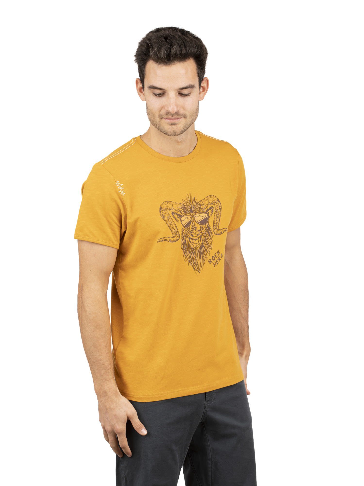 Mustard T-Shirt Chillaz Kurzarm-Shirt Herren Chillaz M Rock T-shirt Hero